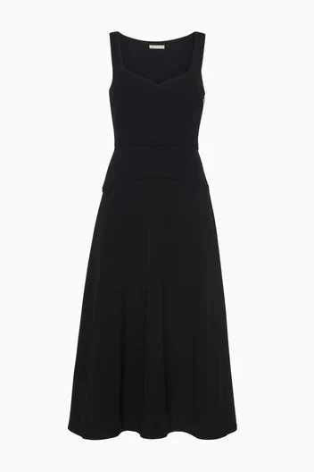 Ulla Johnson Vivi Sweetheart Neckline Midi Dress - Noir - Image 3