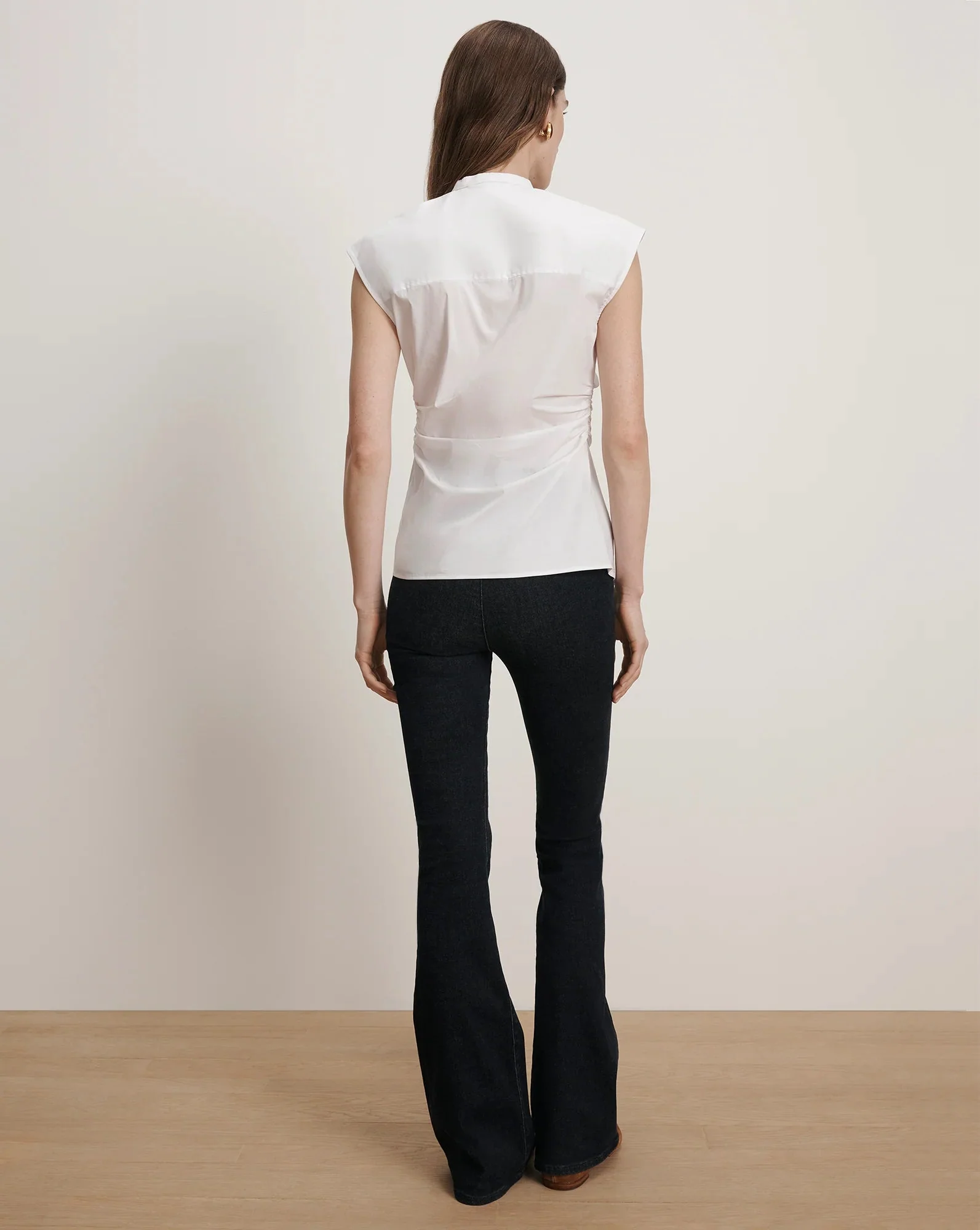 Veronica Beard Joon Tie-Neck Button-Down Blouse - White - Image 2