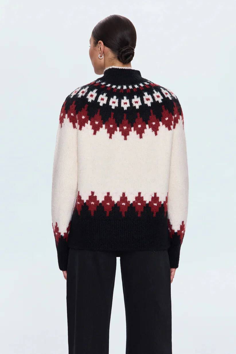 Pistola Astrid Pullover - White Oxblood Fair Isle - Image 2