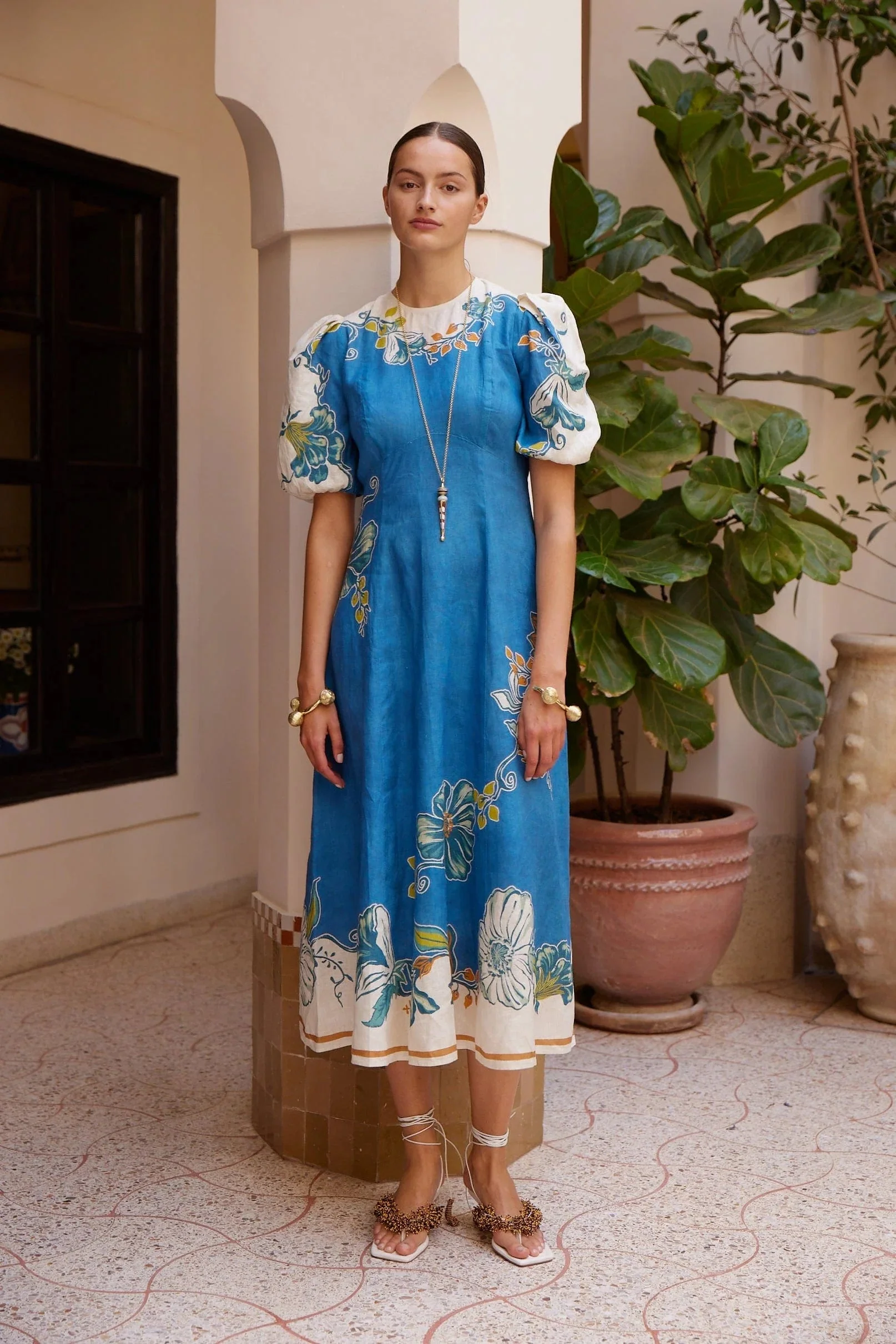 ALEMAIS Luda Midi Dress - Blue - Image 2