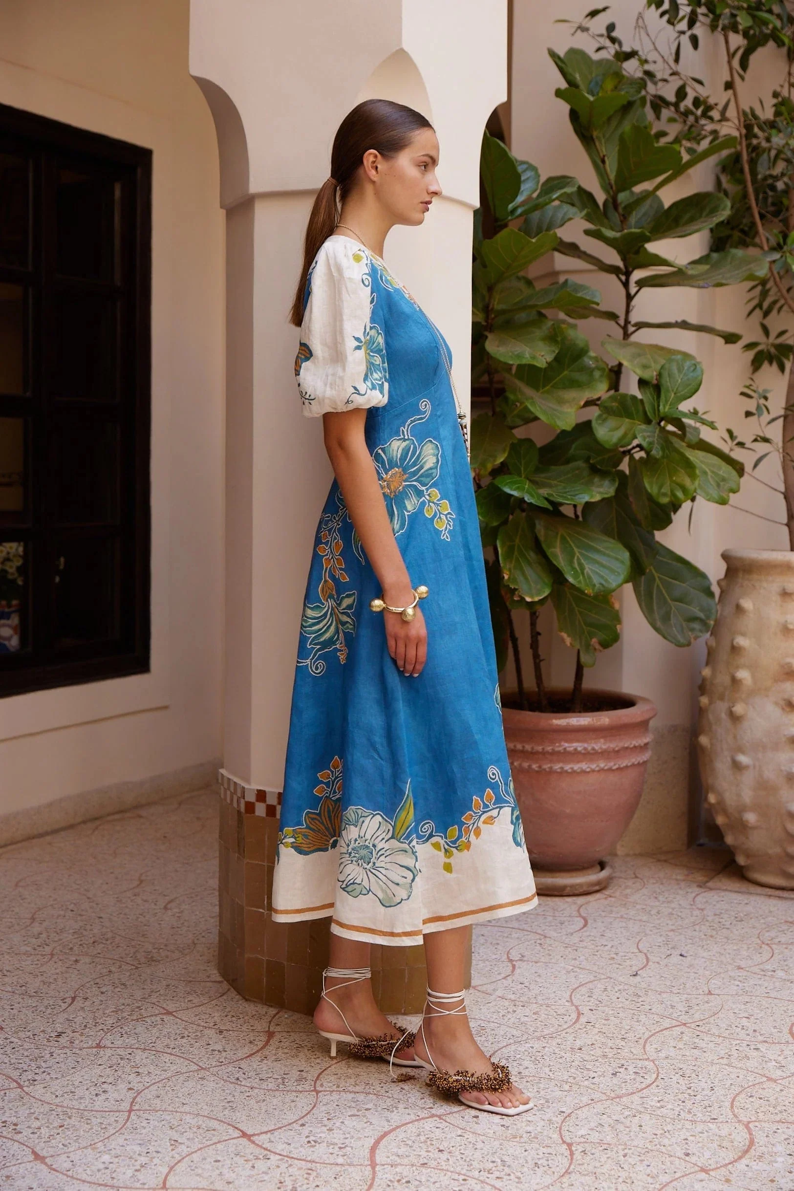 ALEMAIS Luda Midi Dress - Blue - Image 3
