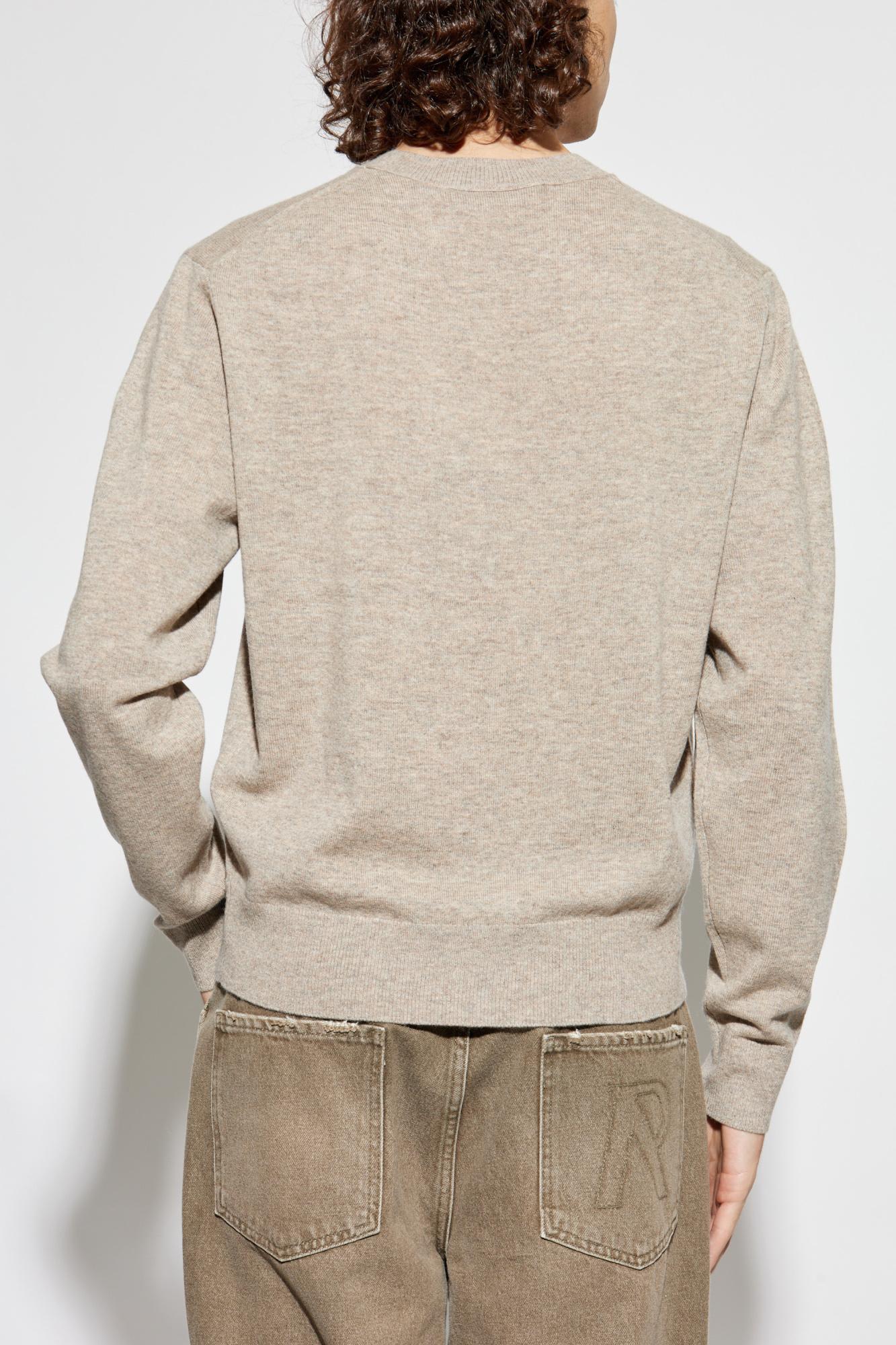 Acne Studios Wool Sweater With Logo - Drn Greige Melange - Image 4