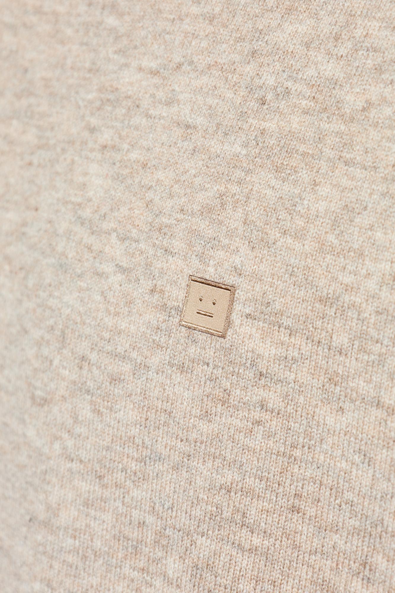 Acne Studios Wool Sweater With Logo - Drn Greige Melange - Image 5