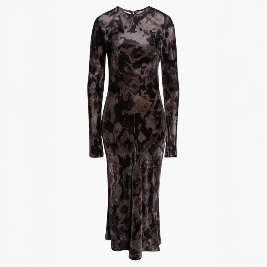 Collina Strada Yuri Dress - Black Watercolor Roses - Image 6