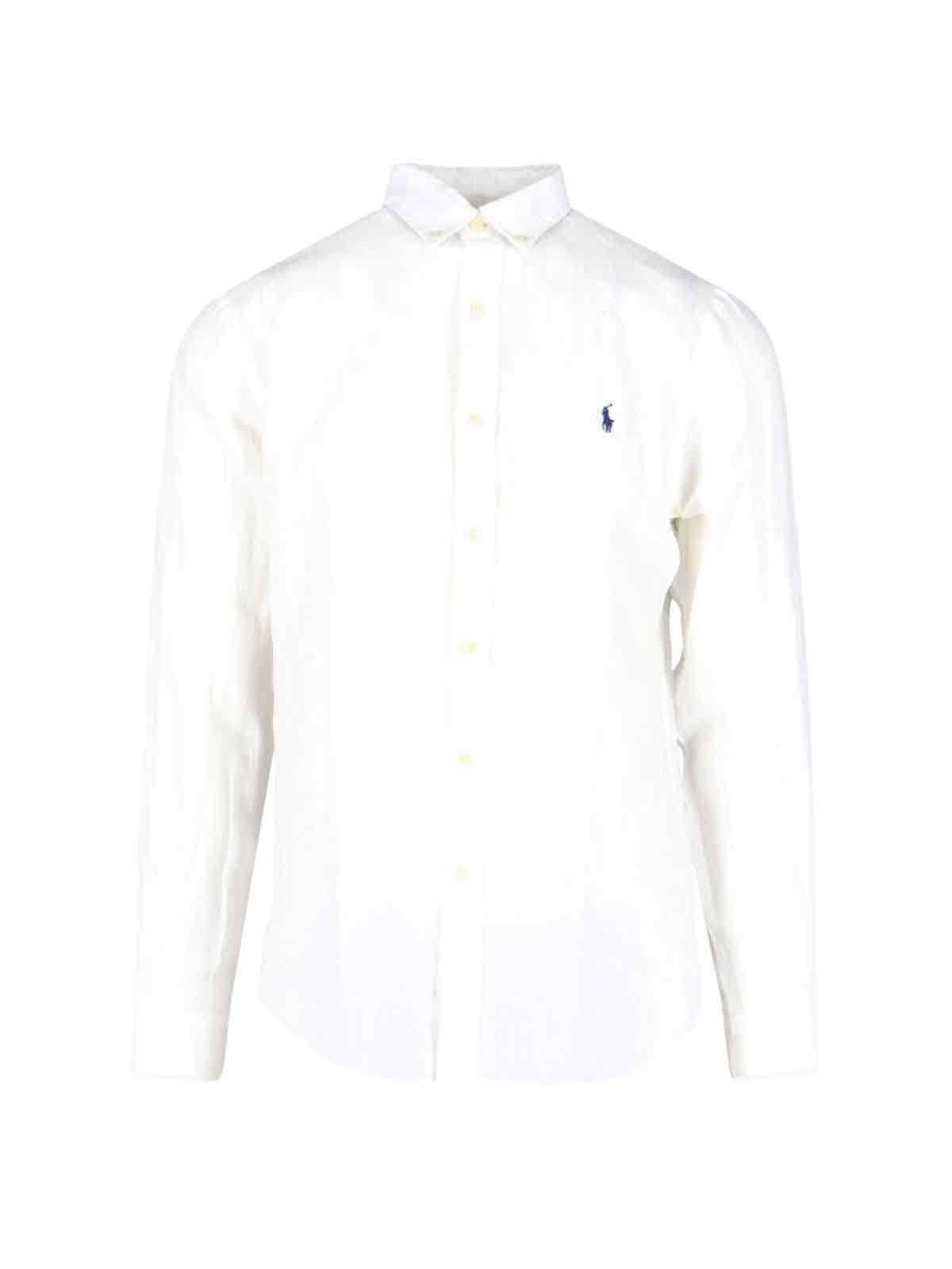 Ralph Lauren Linen Logo Shirt - Shirt - Ceramic White