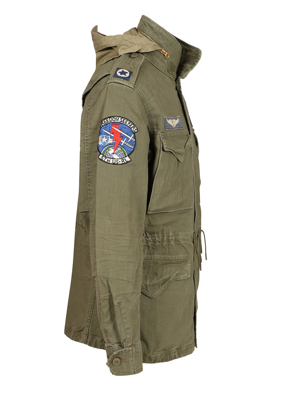 Ralph Lauren Cotton Jacket - Olive Mountain w/ Patches - Image 3