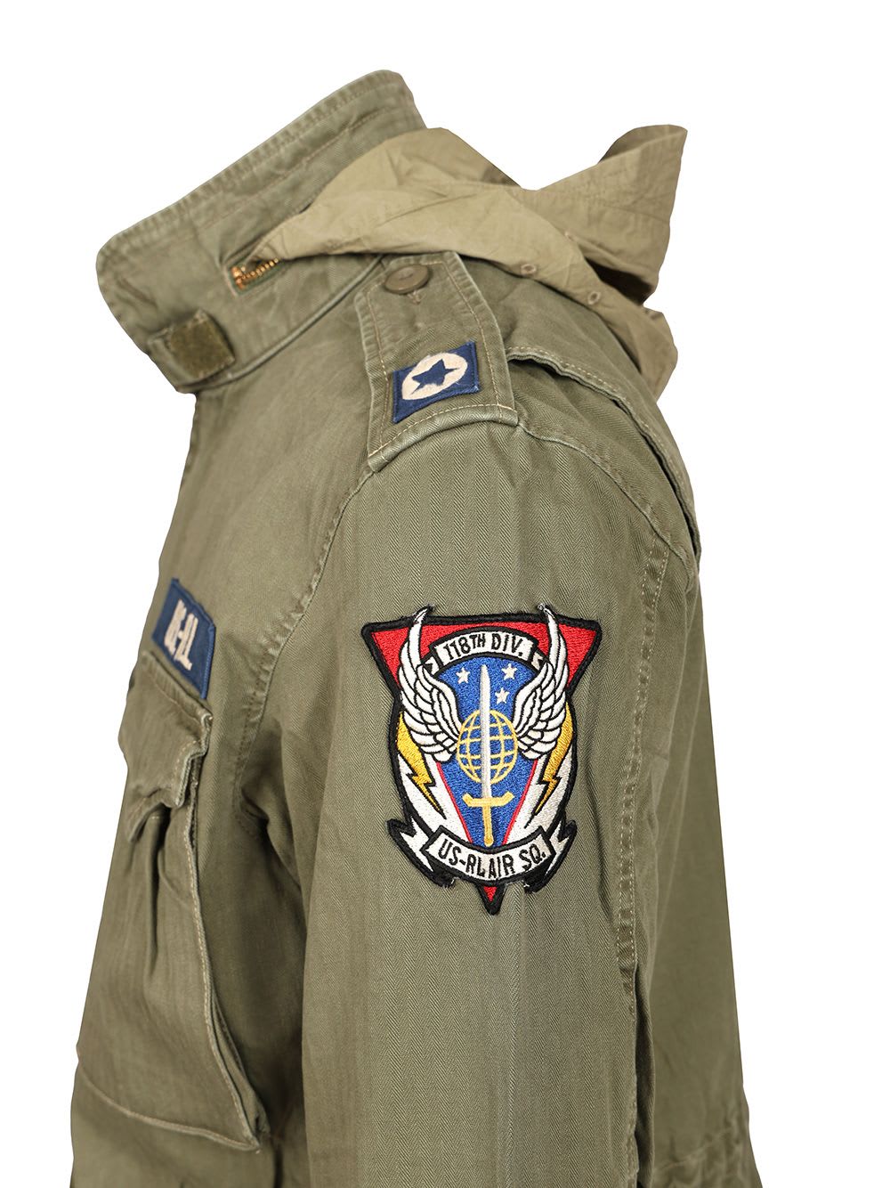 Ralph Lauren Cotton Jacket - Olive Mountain w/ Patches - Image 4
