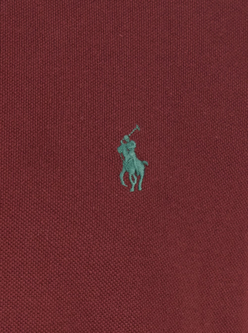 Ralph Lauren Custom Slim Fit Bordeaux Polo Shirt With Pony Detail On The Front - Red Wine - Image 3