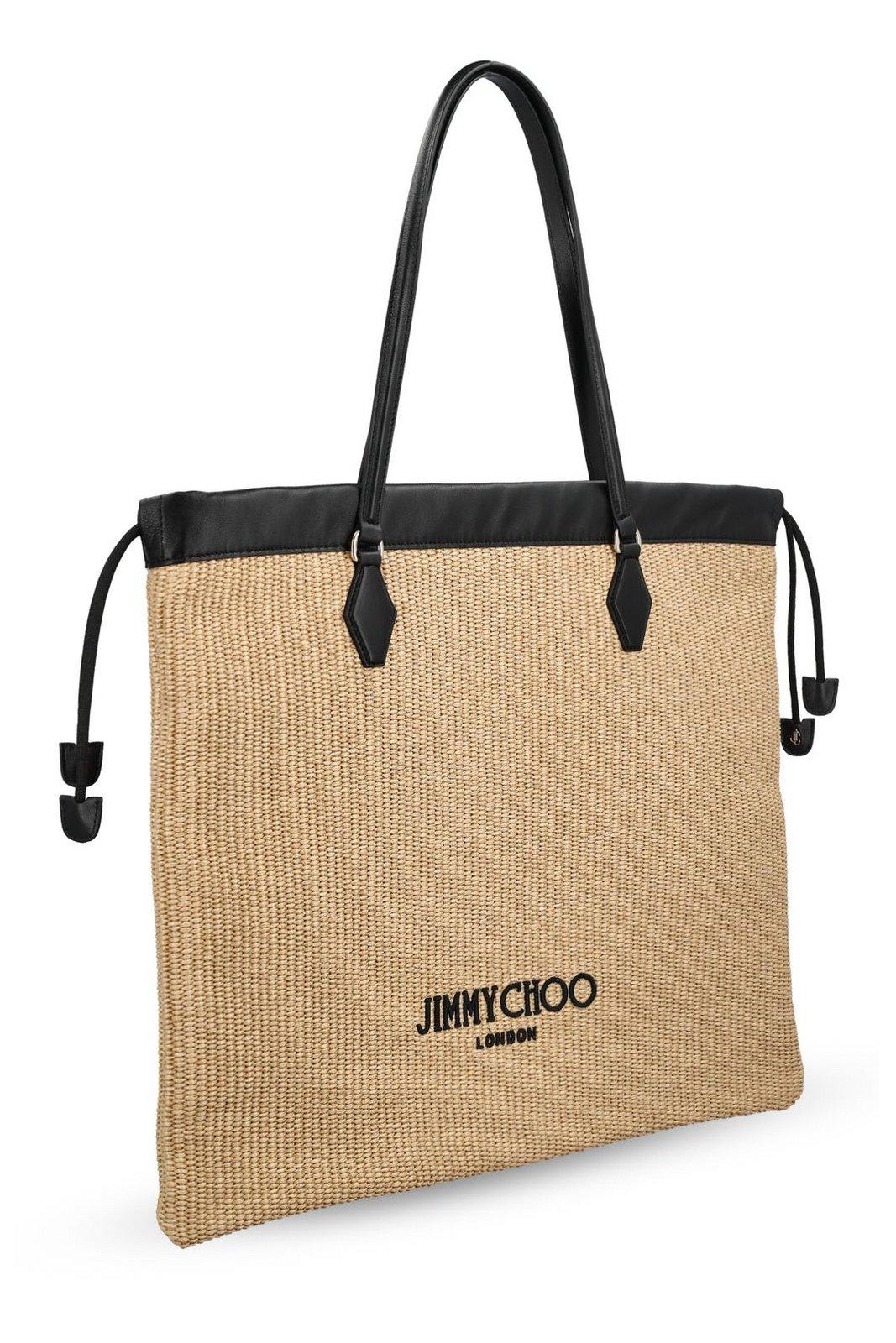JIMMY CHOO Drawstring Logo Embroidered Tote Bag - Image 3