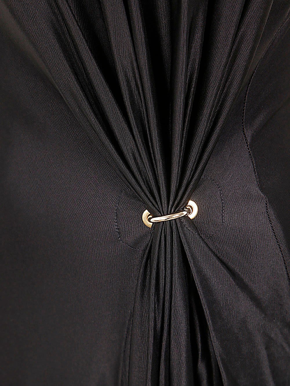 Rabanne Crewneck Gathered Dress - Black - Image 3