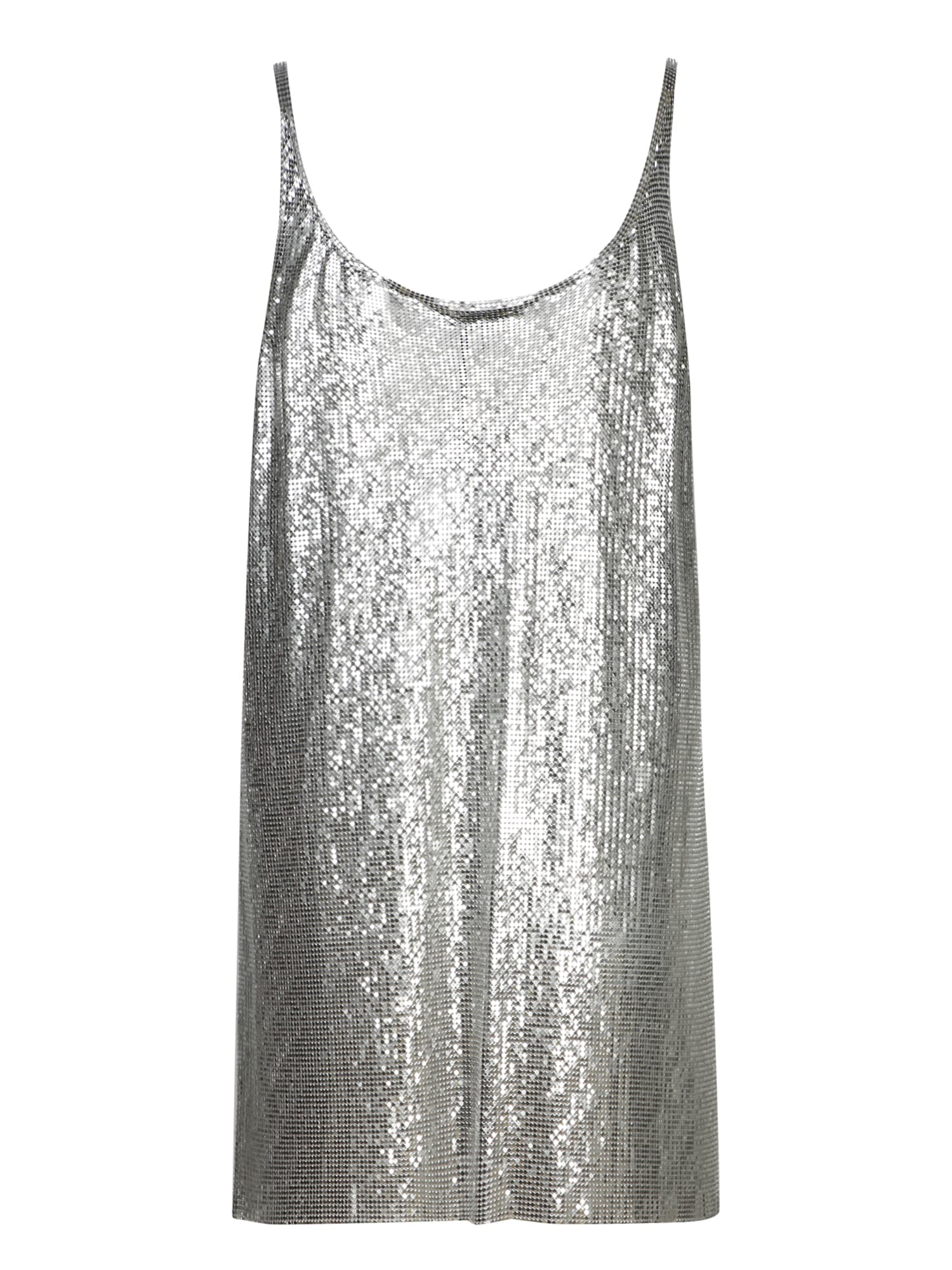 Rabanne Metallic Sleeveless Chainmail Tech Fabric Top - Metallic - Image 2