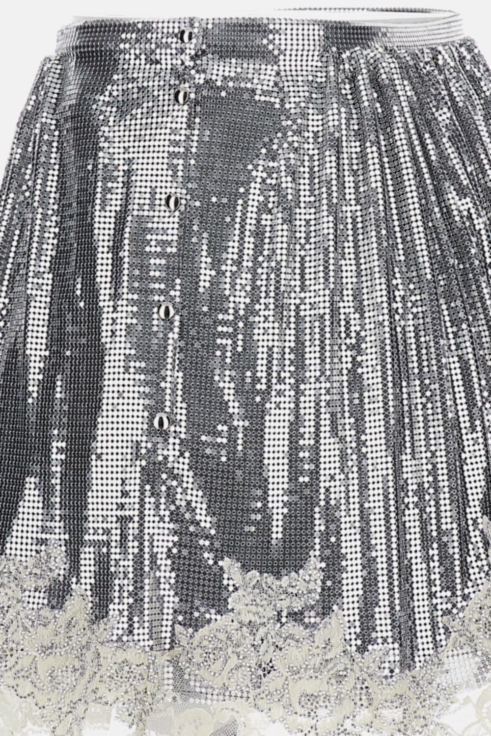 Rabanne Mini Skirt - Silver - Image 3