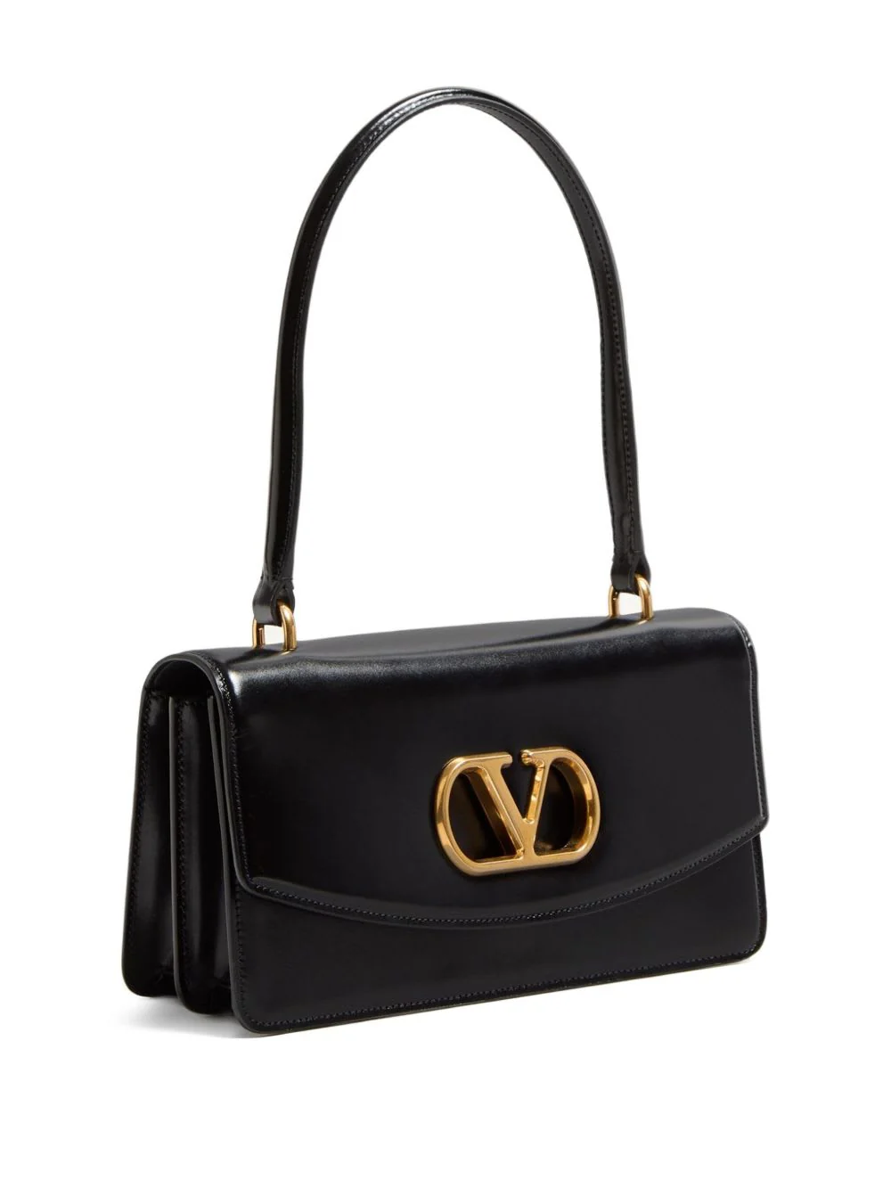 Valentino Garavani Vain Leather Top Handle Bag - Black - Image 2