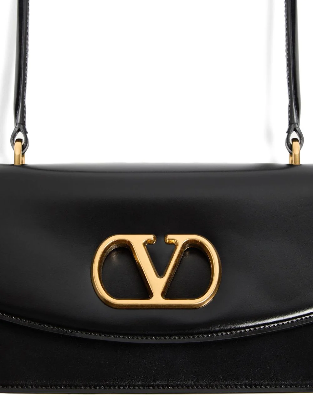 Valentino Garavani Vain Leather Top Handle Bag - Black - Image 3