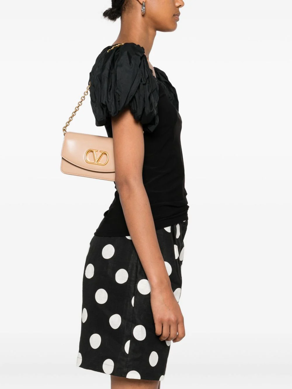 Valentino Garavani Vain Small Leather Clutch - Powder - Image 2