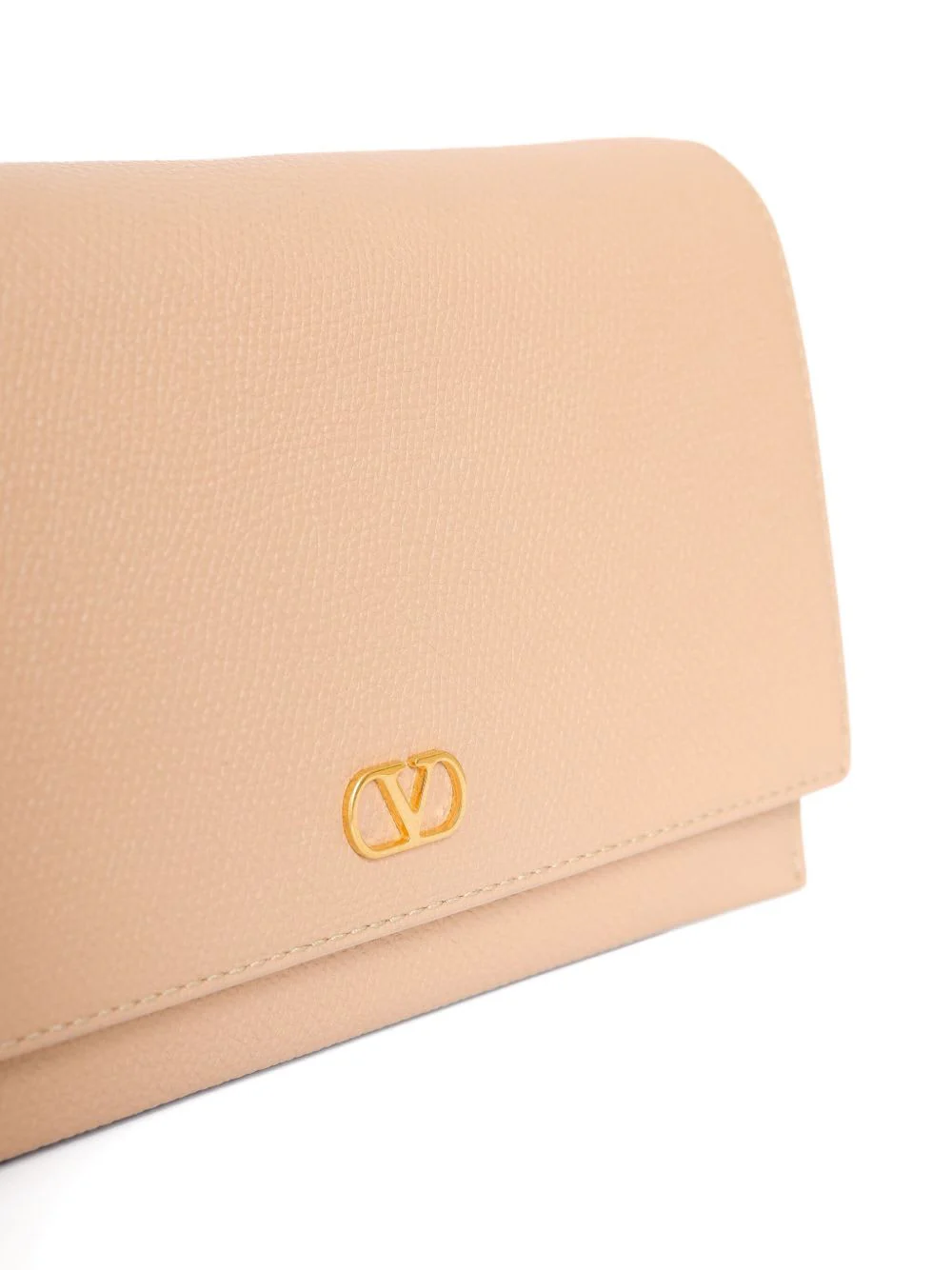 Valentino Garavani Vlogo Signature Leather Wallet On Chain - Powder - Image 2