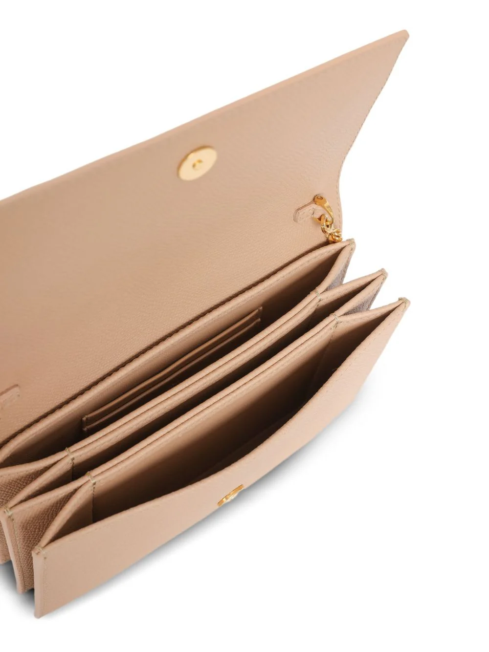Valentino Garavani Vlogo Signature Leather Wallet On Chain - Powder - Image 4