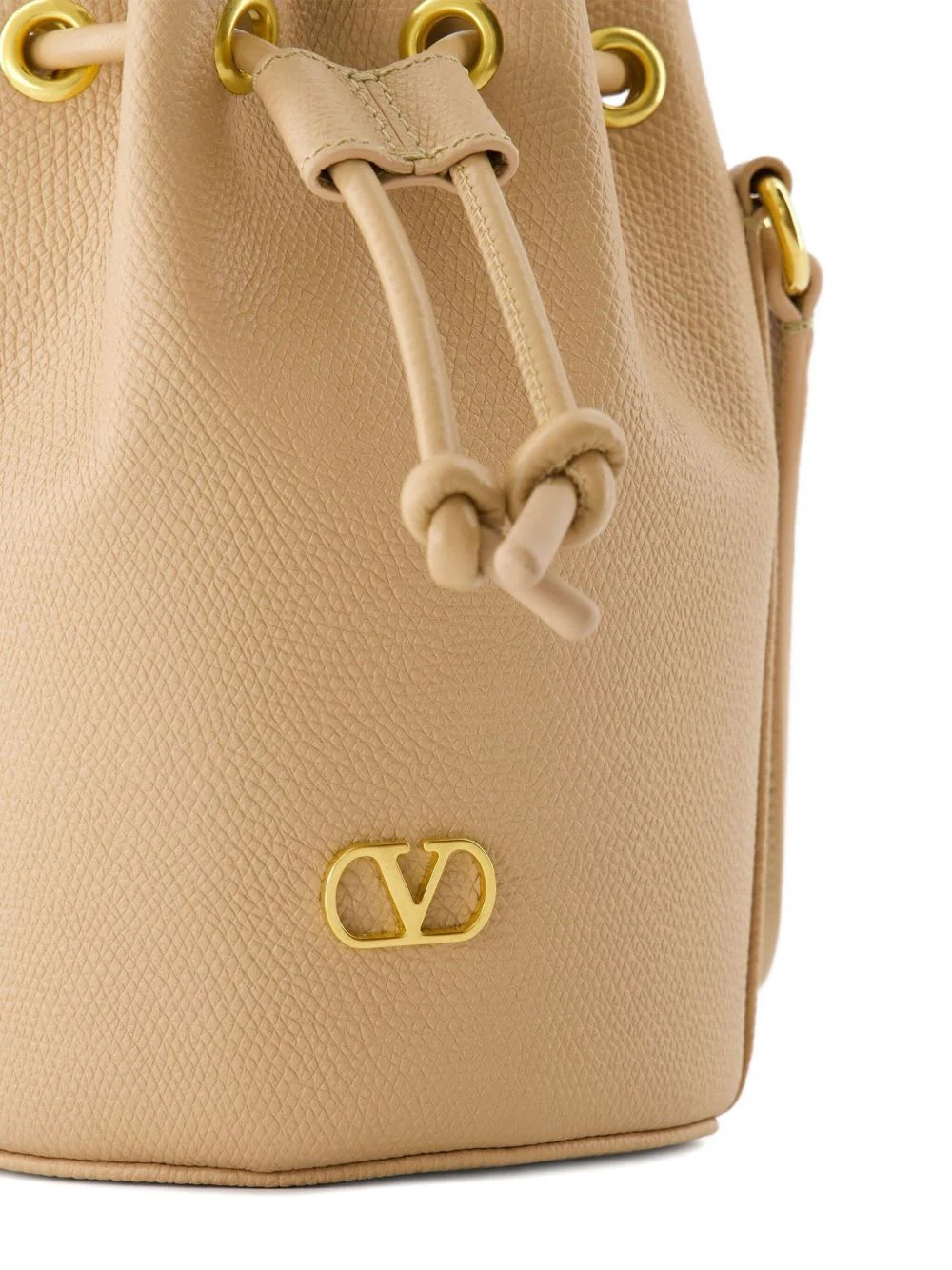 Valentino Garavani Vlogo Signature Mini Leather Bucket Bag - Powder - Image 2