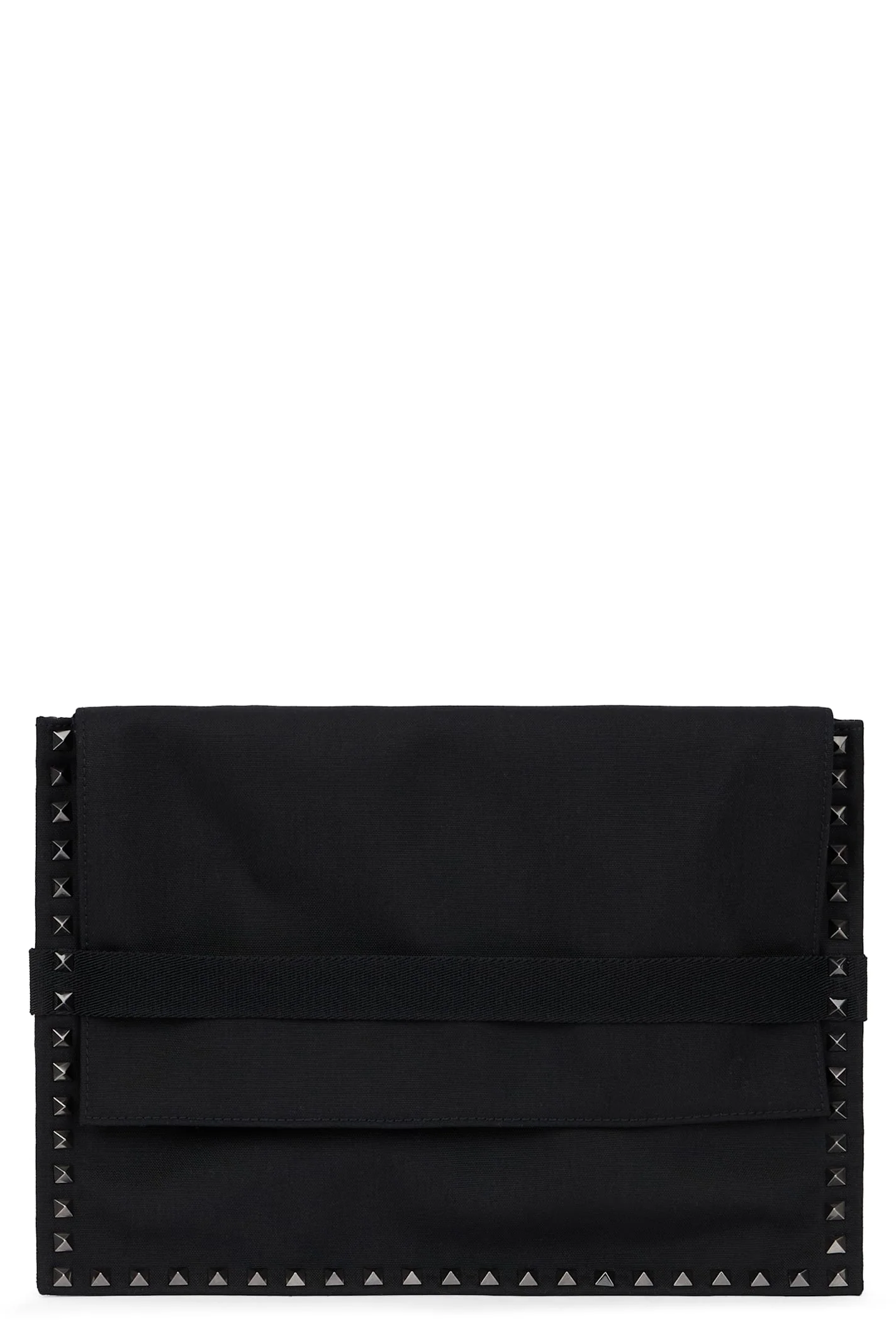 Valentino Garavani Canvas Flat Clutch - Black - Image 2