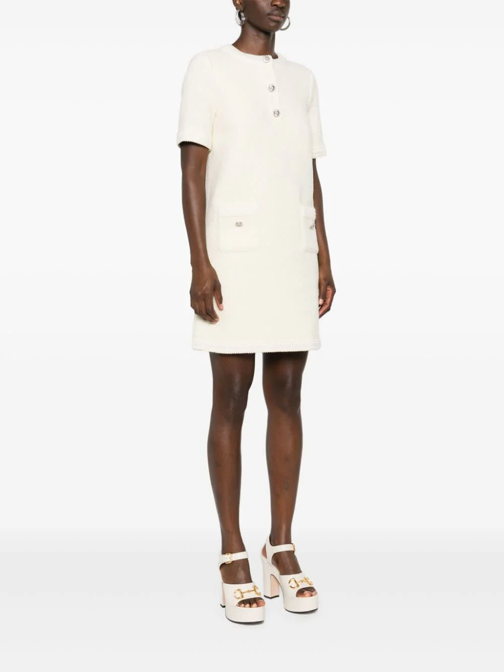Gucci Wool Tweed Dress - White - Image 3