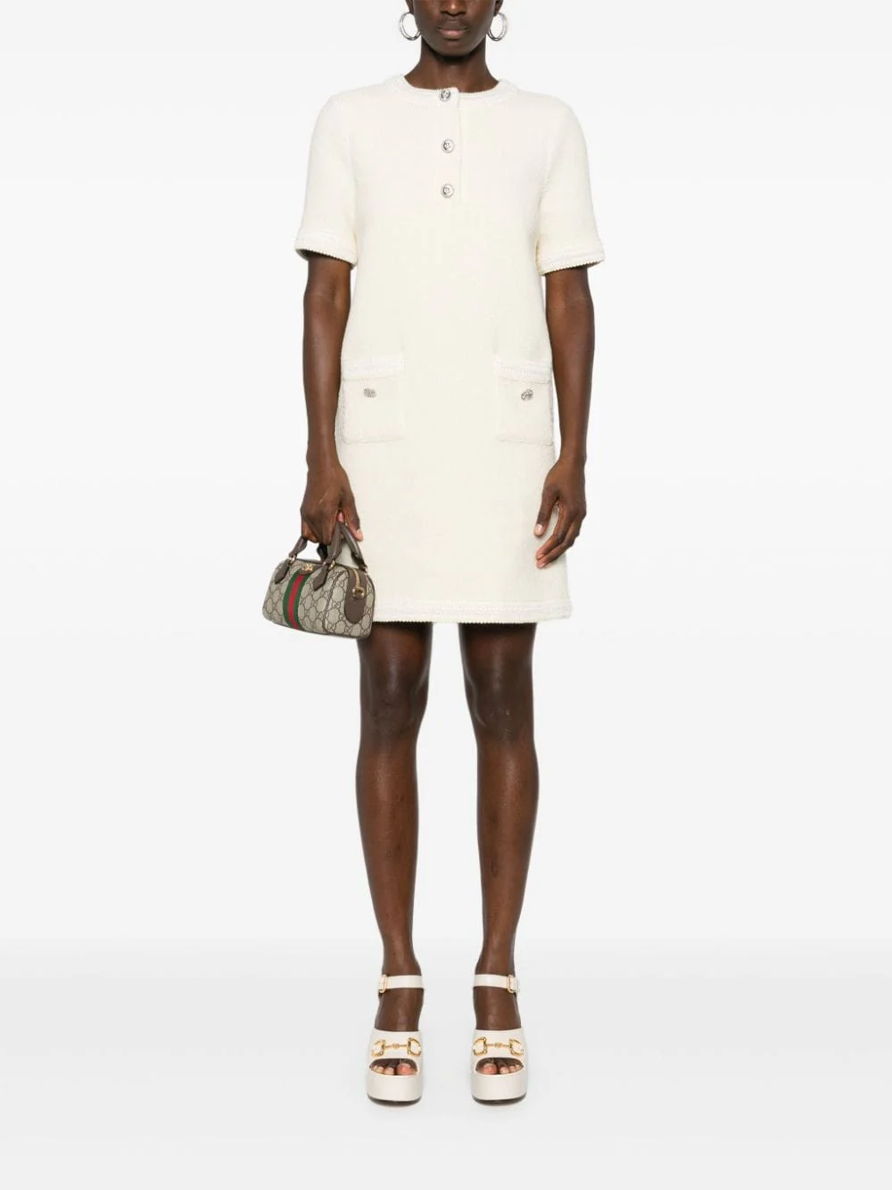 Gucci Wool Tweed Dress - White - Image 5