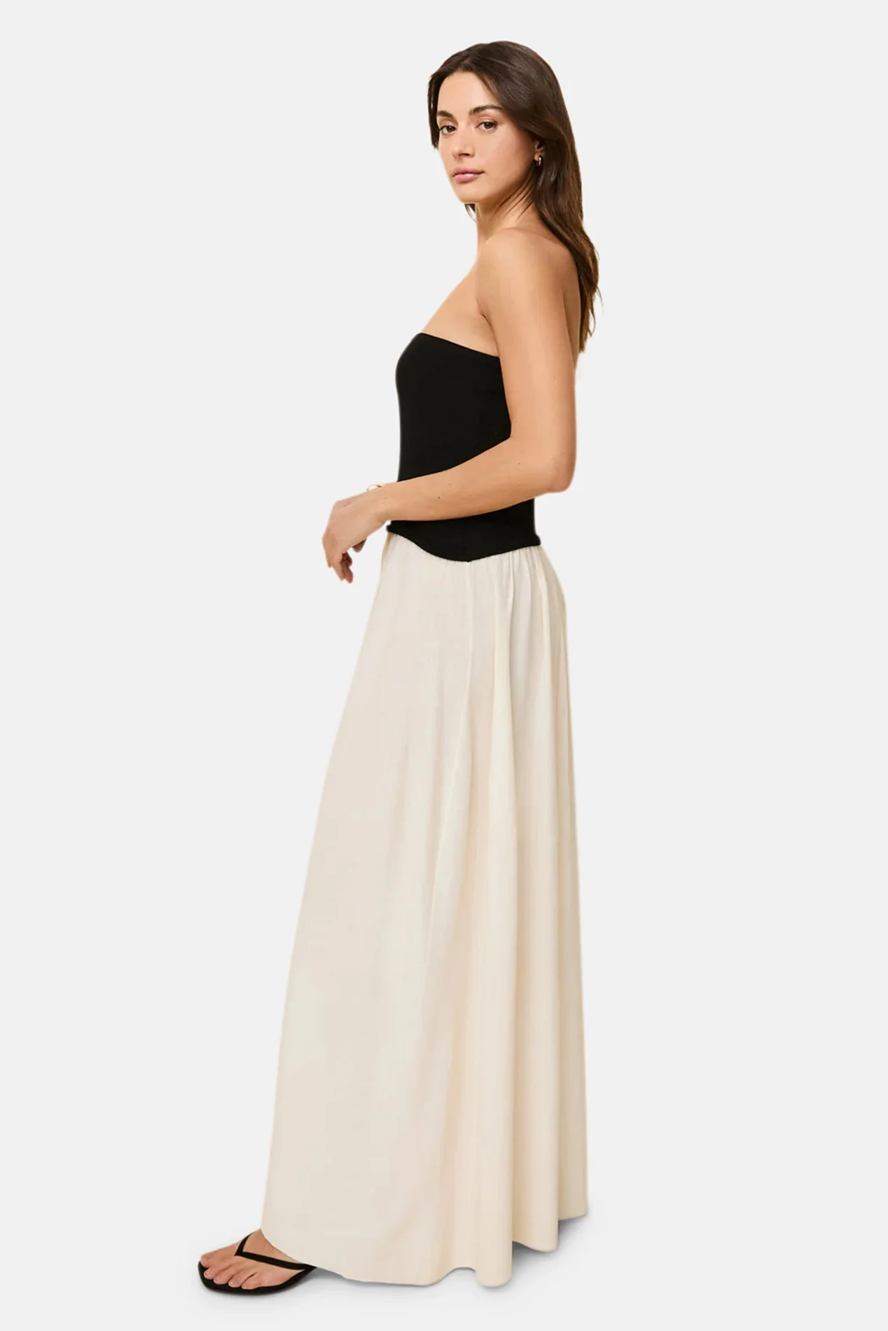 Solid and Striped Soglio Strapless Dress - Image 2