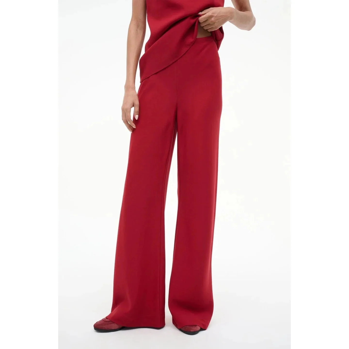Staud Stroll Pant - Pomegranate - Image 2
