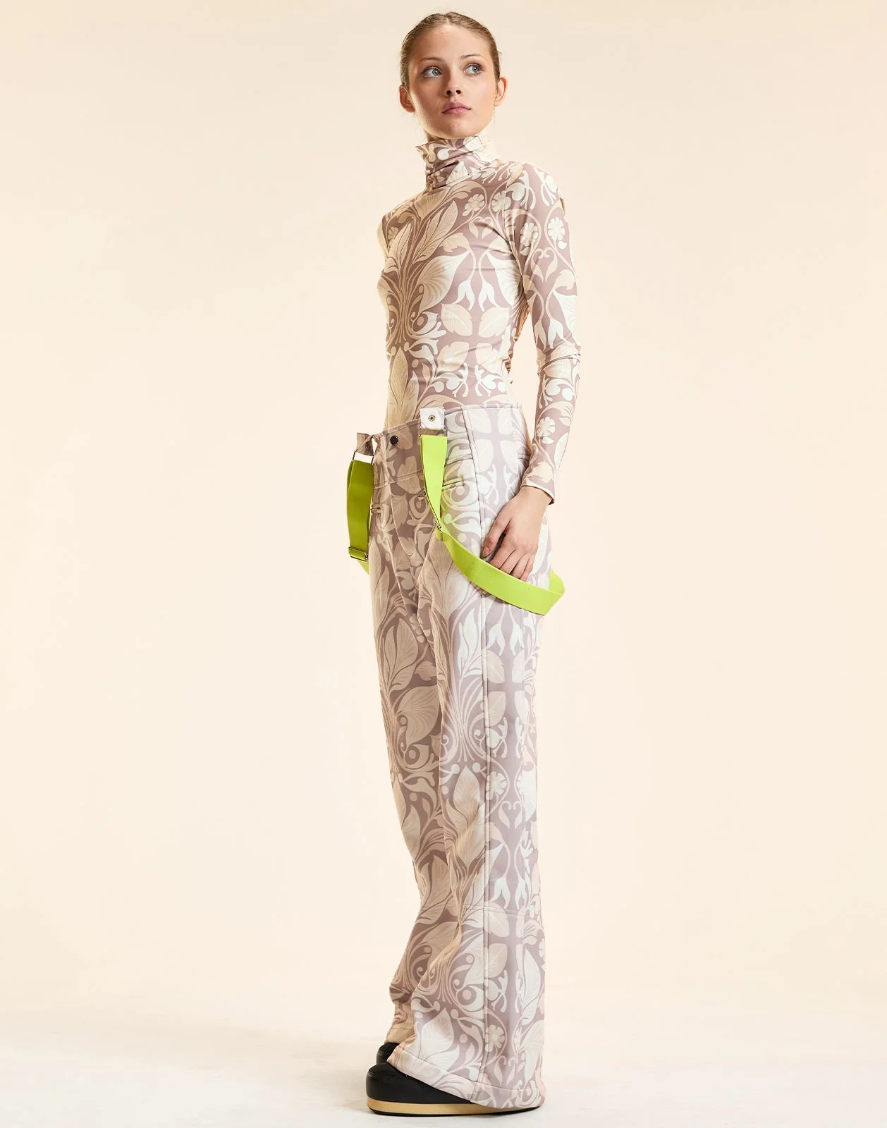 Cynthia Rowley The Perfect Layer Turtleneck Top - Taupe Multi - Image 3