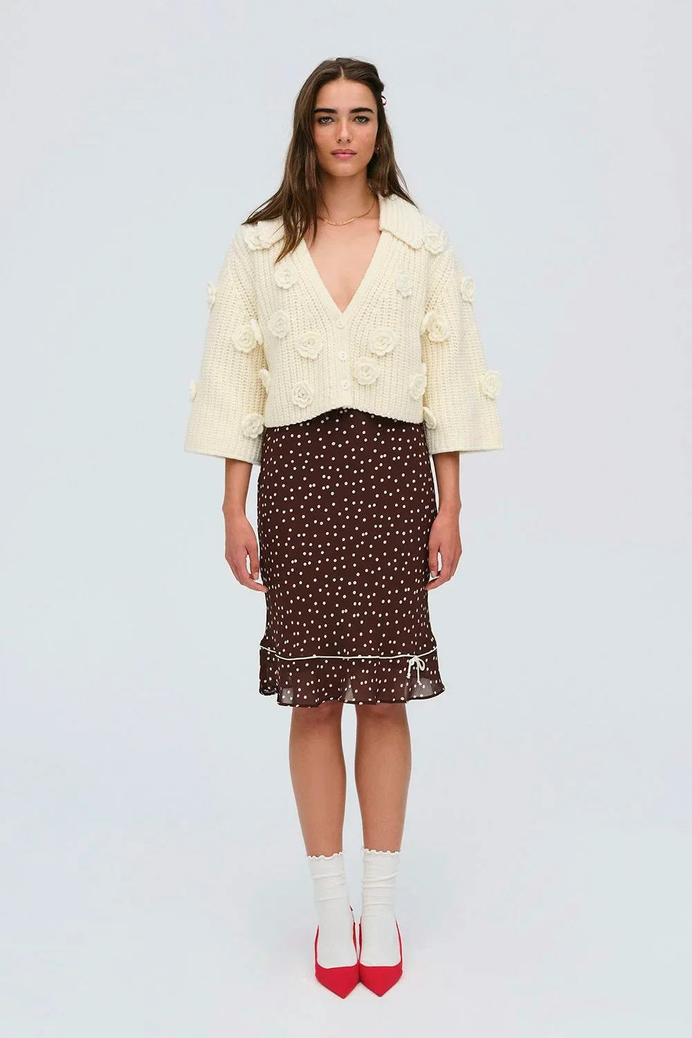 For Love & Lemons Ivy Cardigan - Cream - Image 3