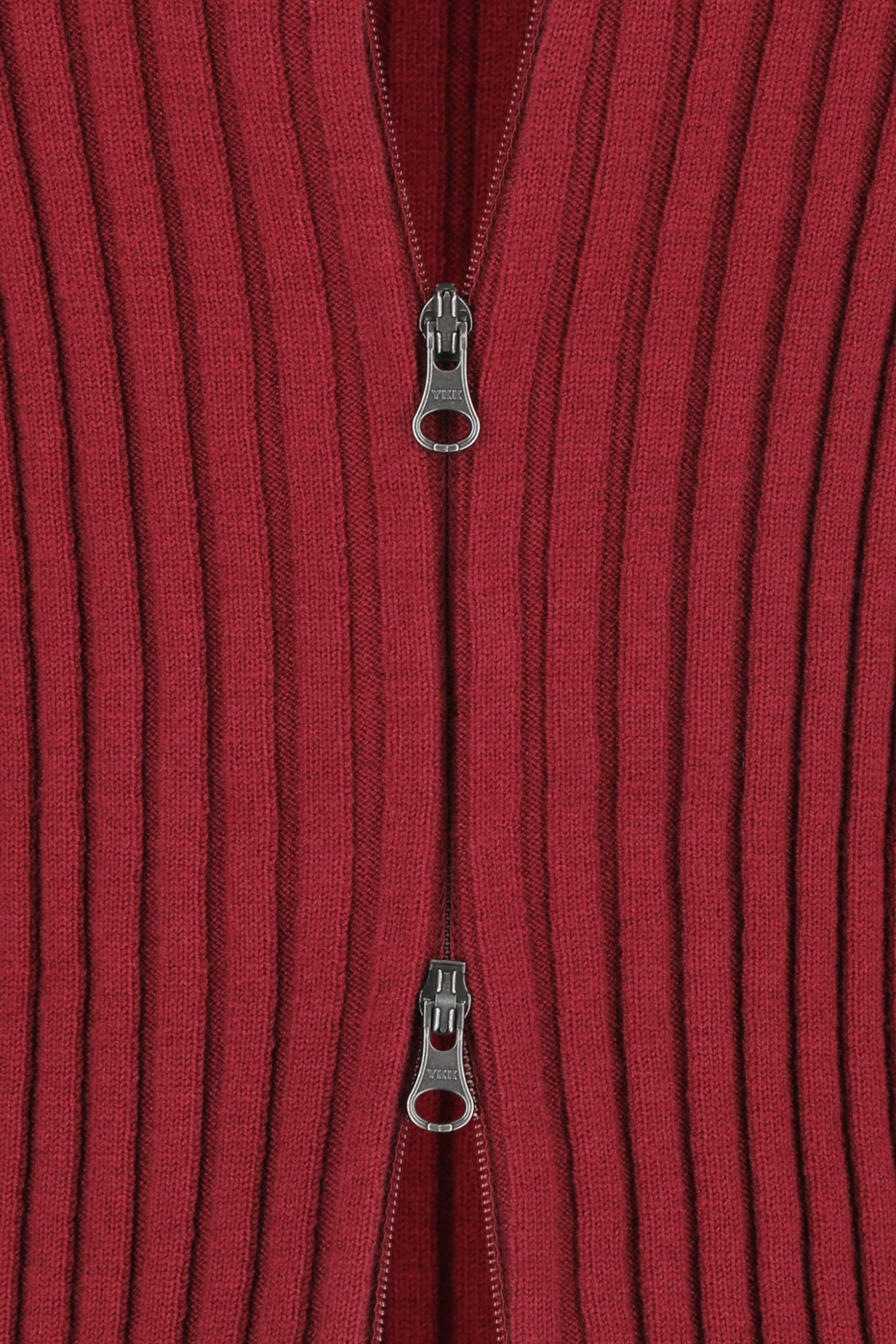 AMOMENTO Ribbed High Neck Zip Up - Image 3