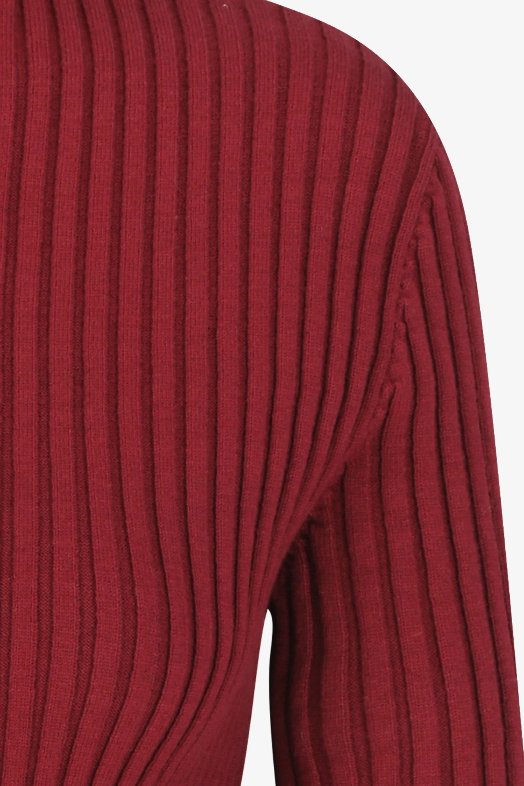 AMOMENTO Ribbed High Neck Zip Up - Image 4
