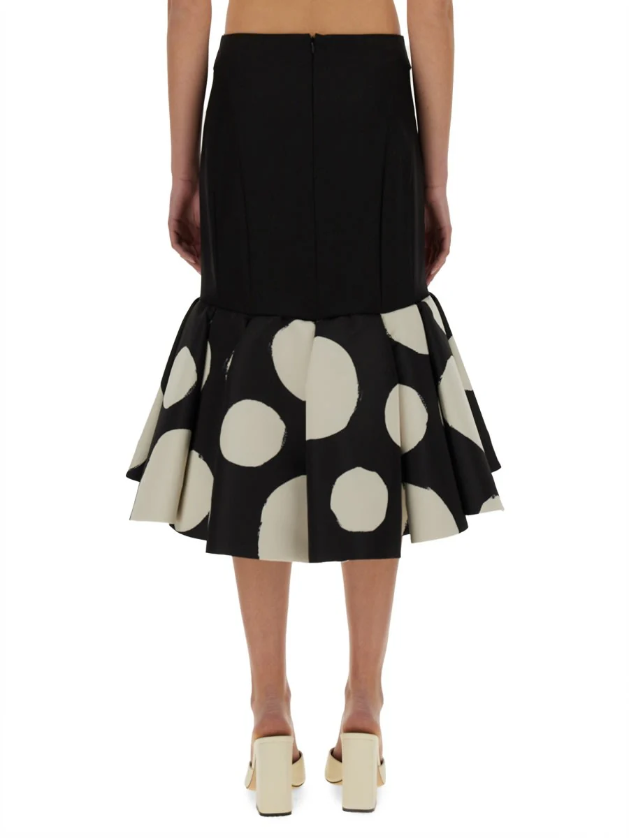 Nina Ricci Midi Skirt With Double Ruffles - Black - Image 3