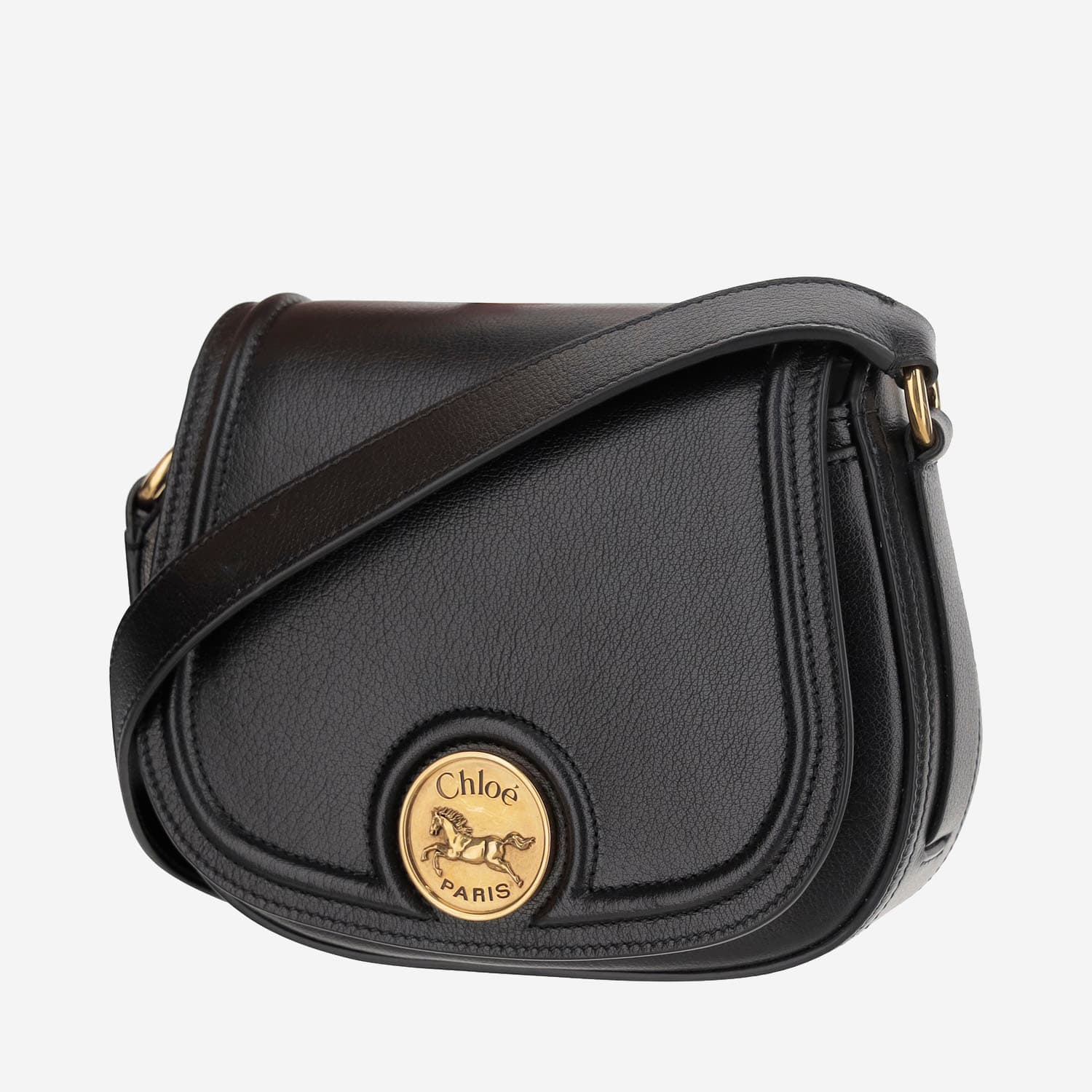 Chloé Grained Leather Bag With Logo - Black - Image 2