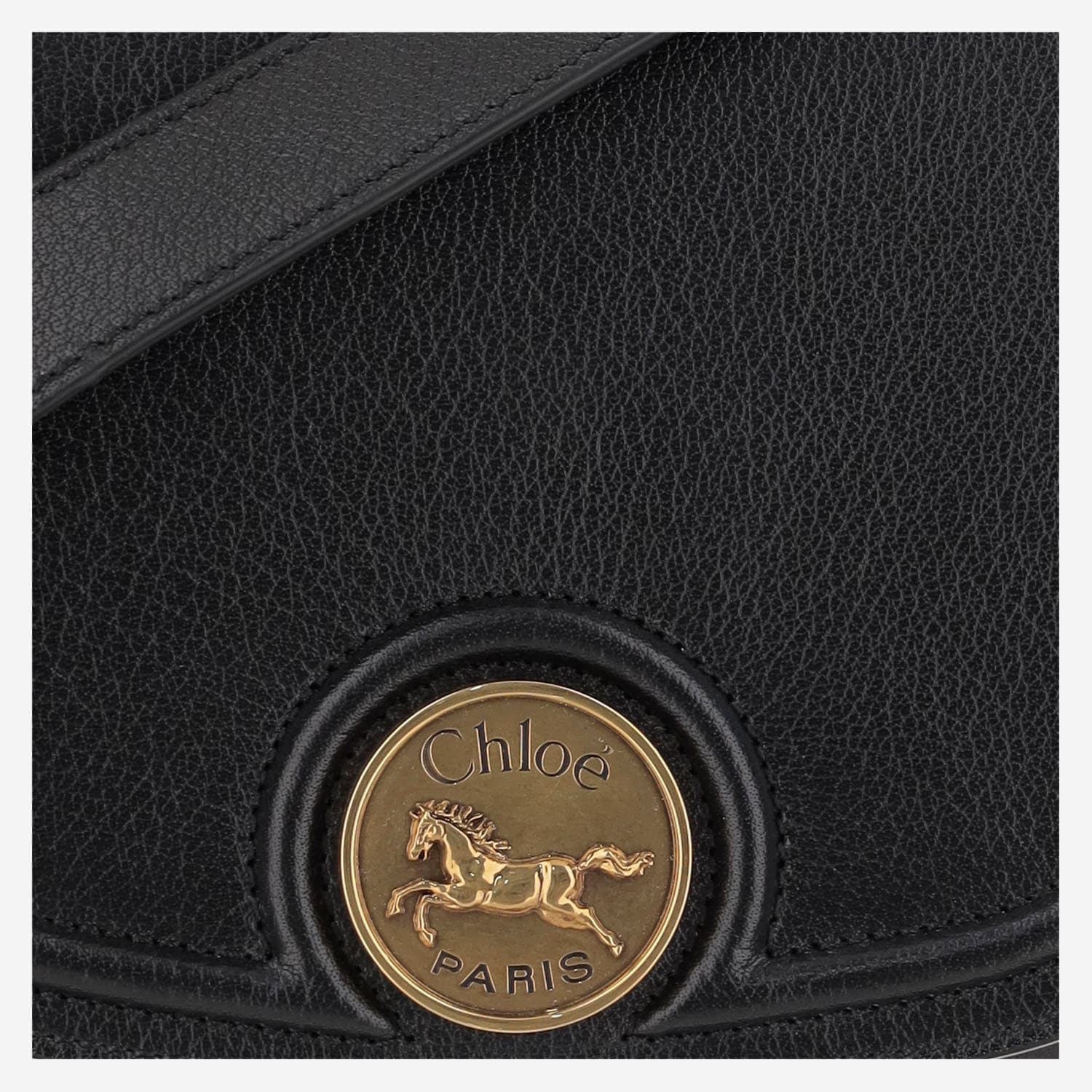 Chloé Grained Leather Bag With Logo - Black - Image 4