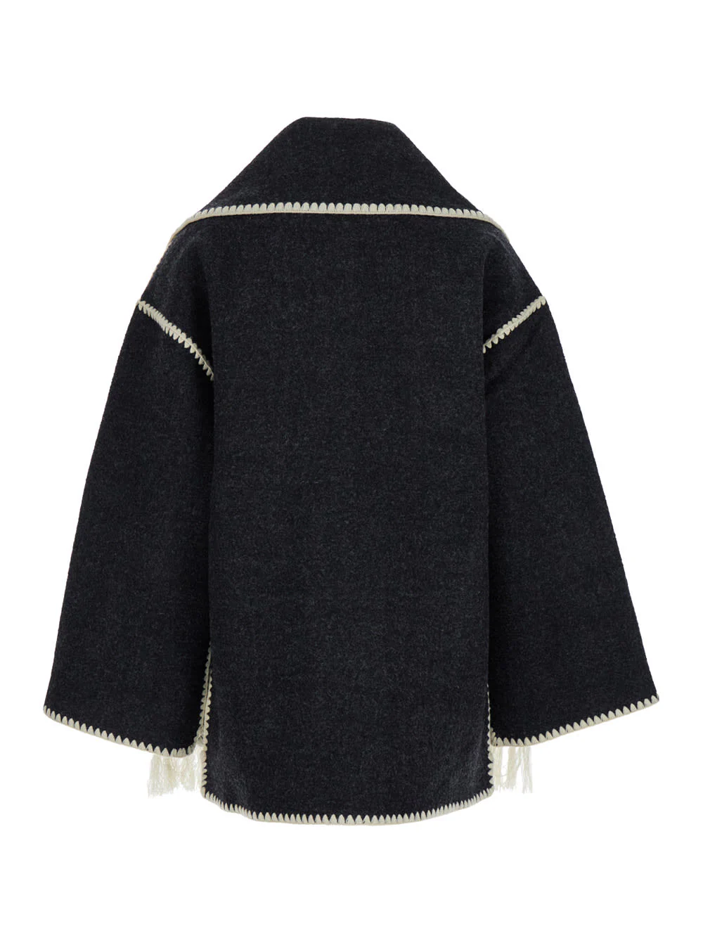 Totême Grey Wool Jacket With Scarf - Black - Image 2