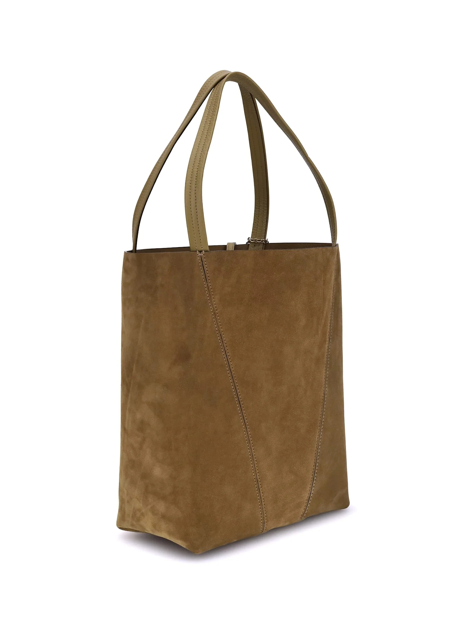Chloé Suede Spin Tote Bag - Kaki - Image 3