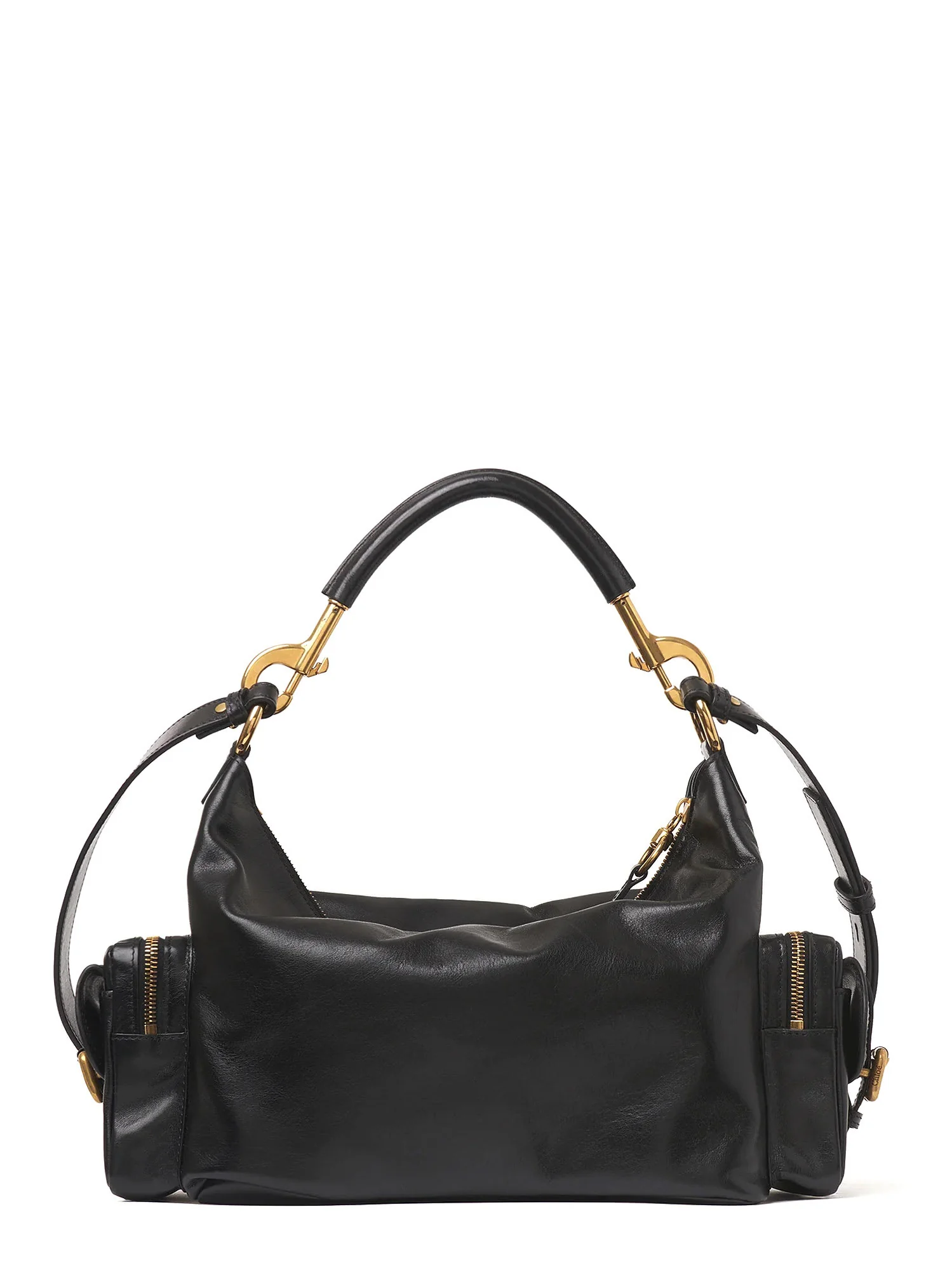Chloé Medium Double Carry Leather Shoulder Bag - Black - Image 2