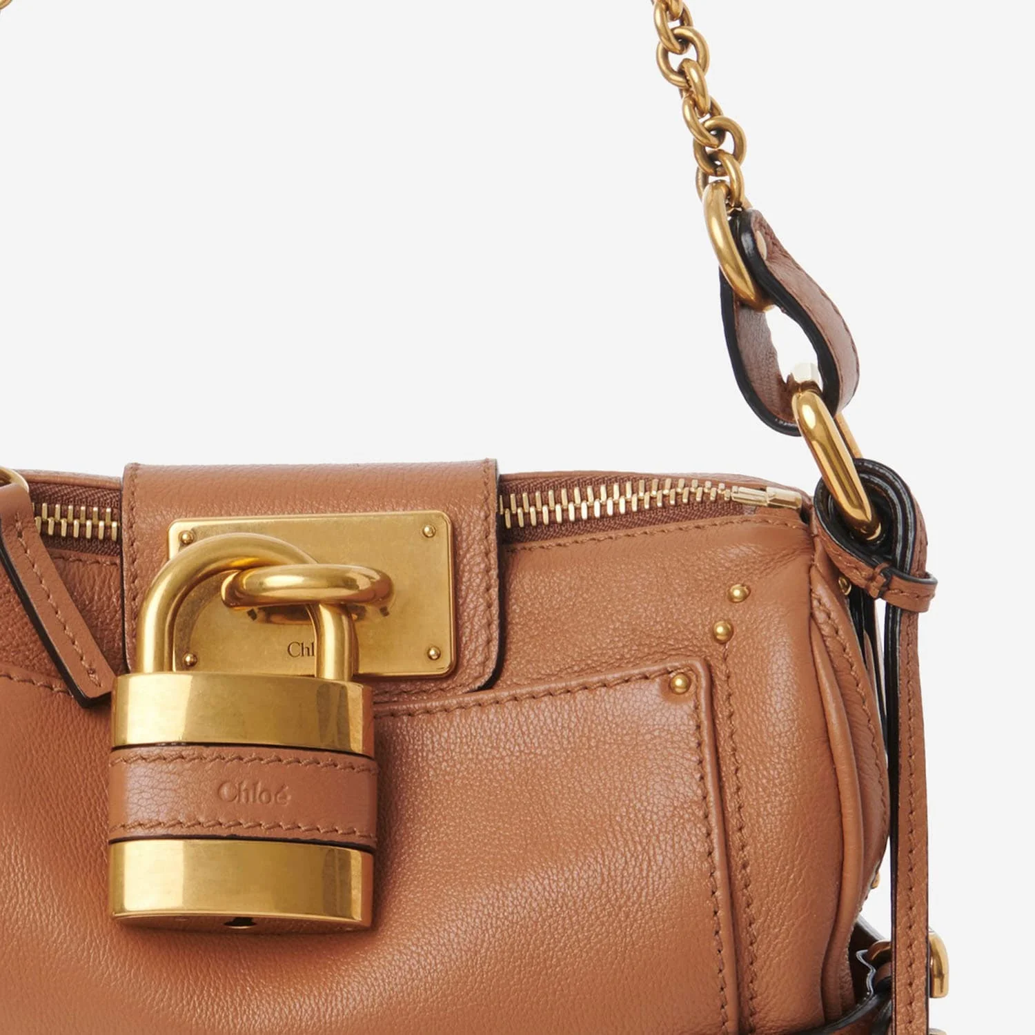 Chloé Small Paddington Leather Shoulder Bag - Beige - Image 3
