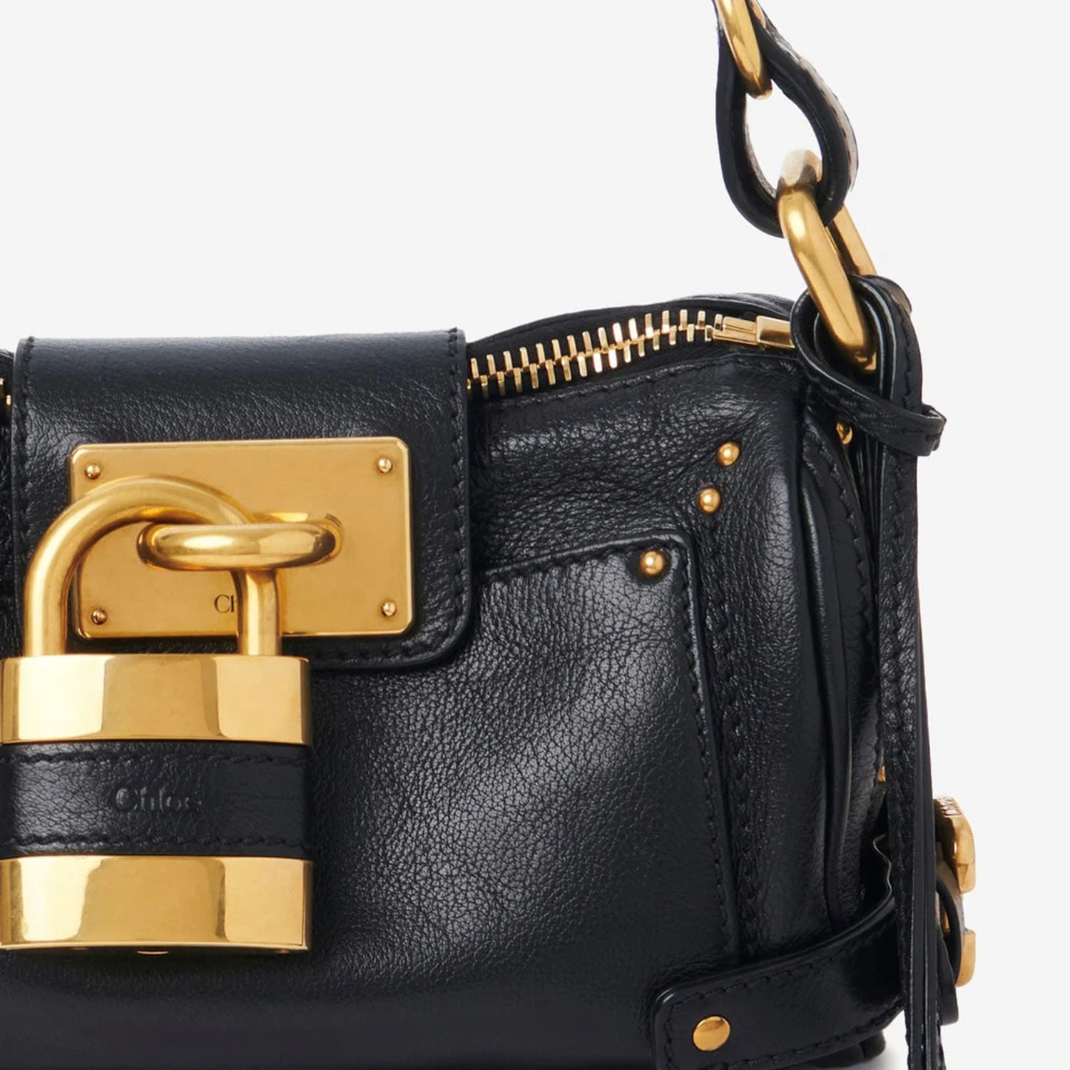 Chloé Small Paddington Leather Bag - Black - Image 3