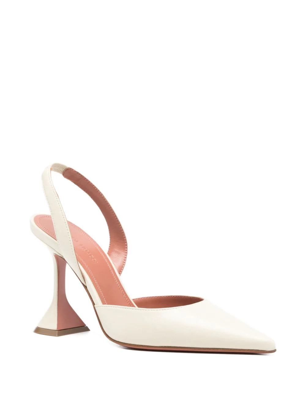 Amina Muaddi Holli Leather Slingback Pumps - Beige - Image 2
