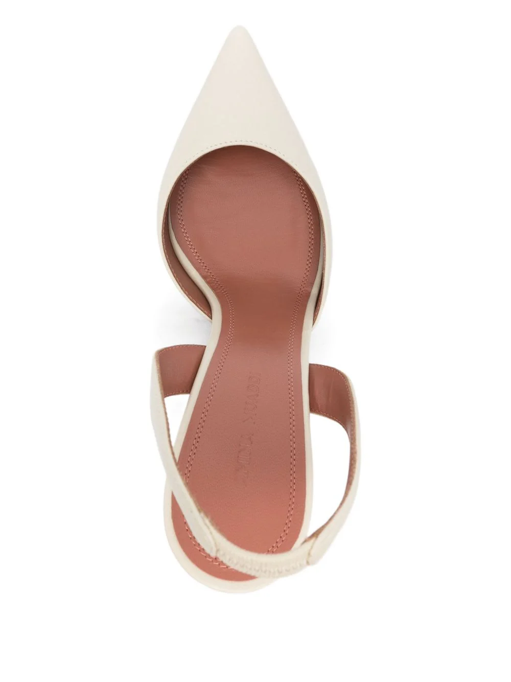 Amina Muaddi Holli Leather Slingback Pumps - Beige - Image 3