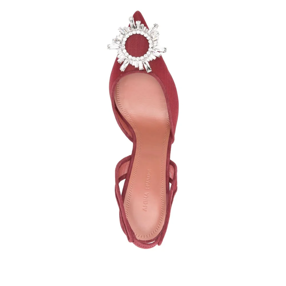 Amina Muaddi Boots - Red - Image 4