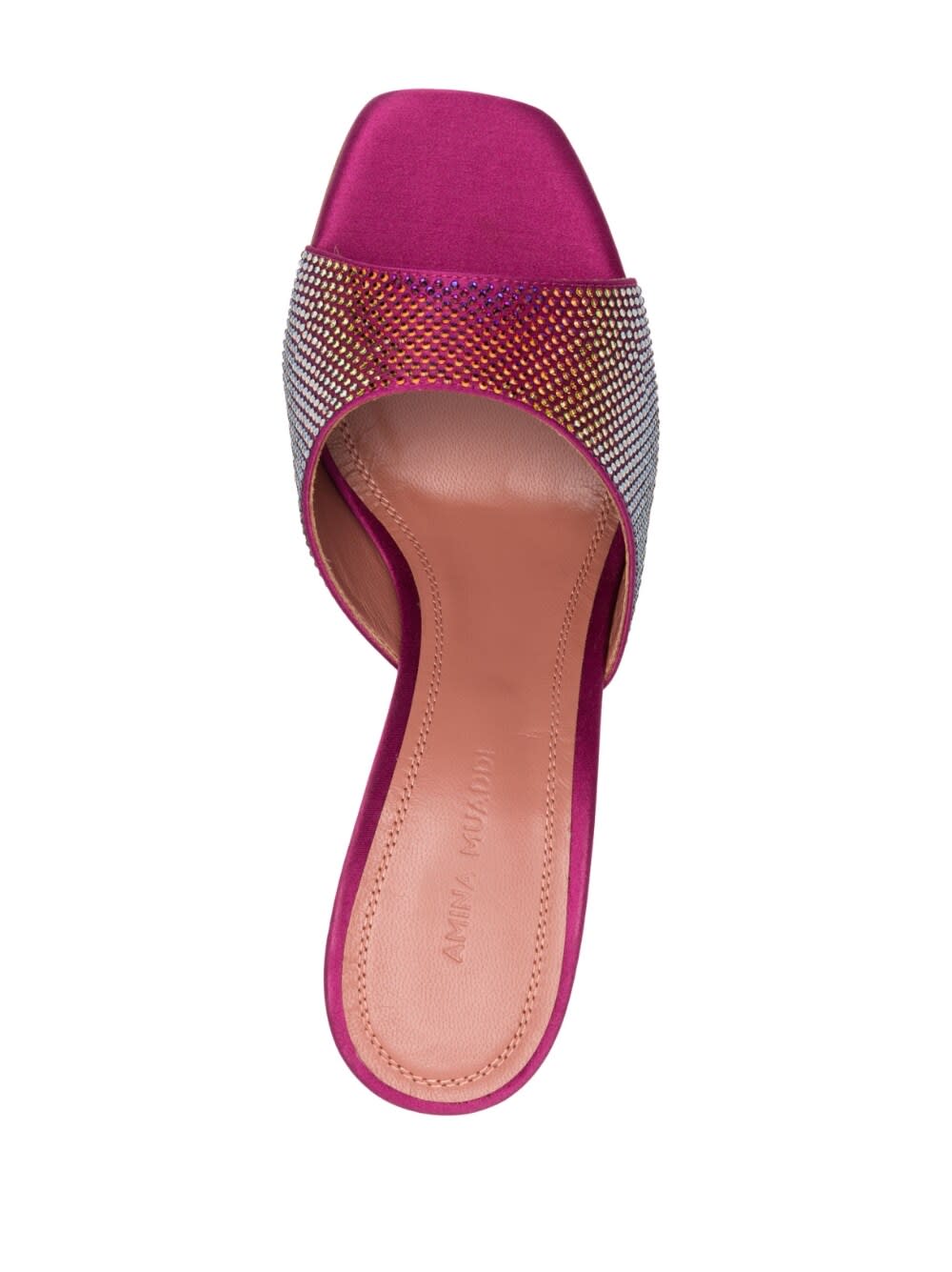 amina muaddi Lupita Crystal Wedge Sandals - Red - Image 4