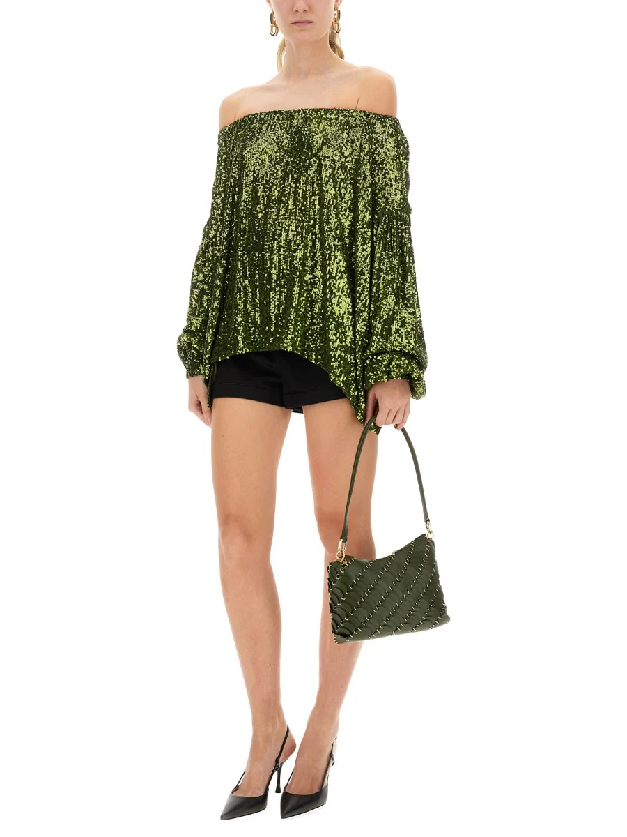 Rabanne Sequin Blouse - Green - Image 2