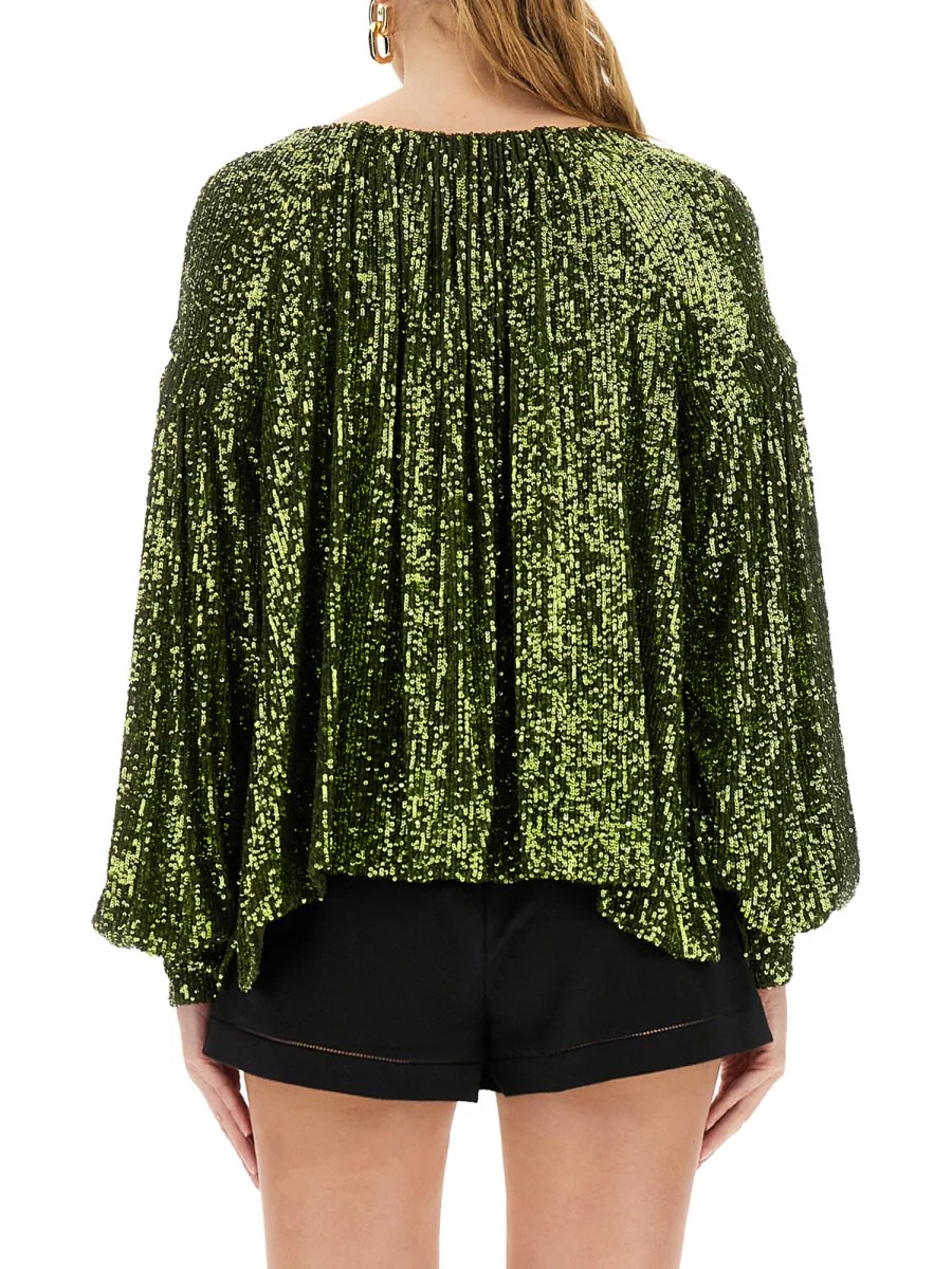 Rabanne Sequin Blouse - Green - Image 3