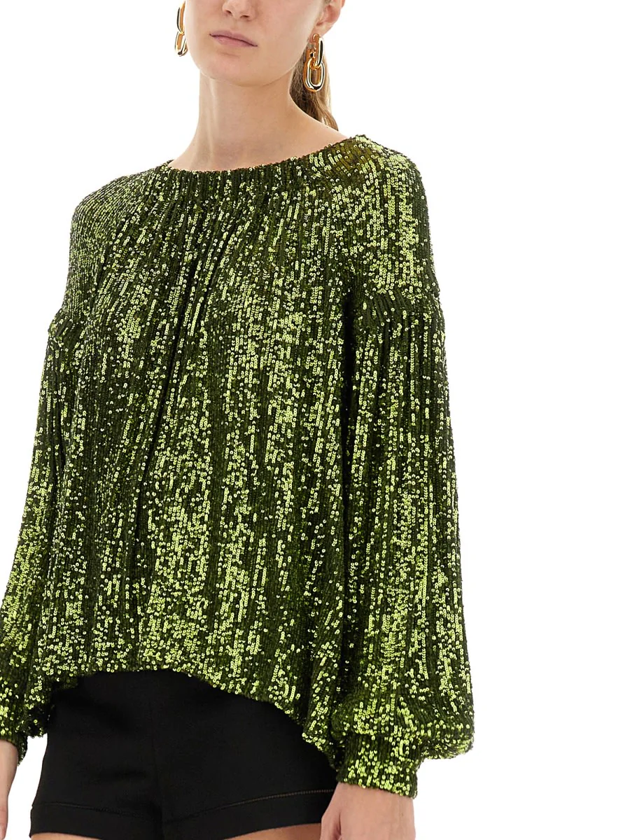 Rabanne Sequin Blouse - Green - Image 4