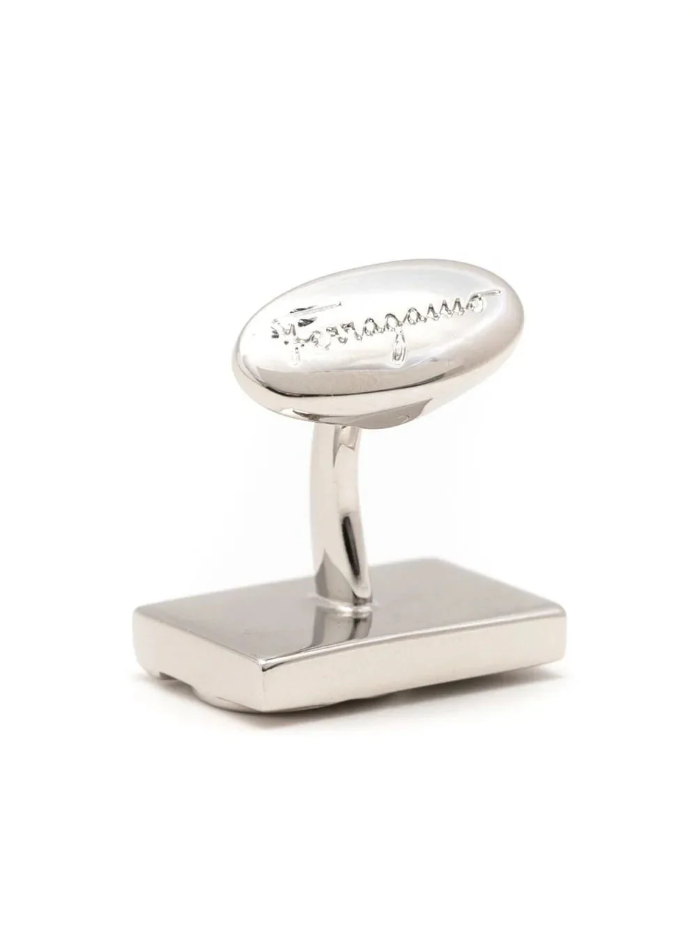 Ferragamo Gancini Plaque Cufflinks - Gray - Image 2