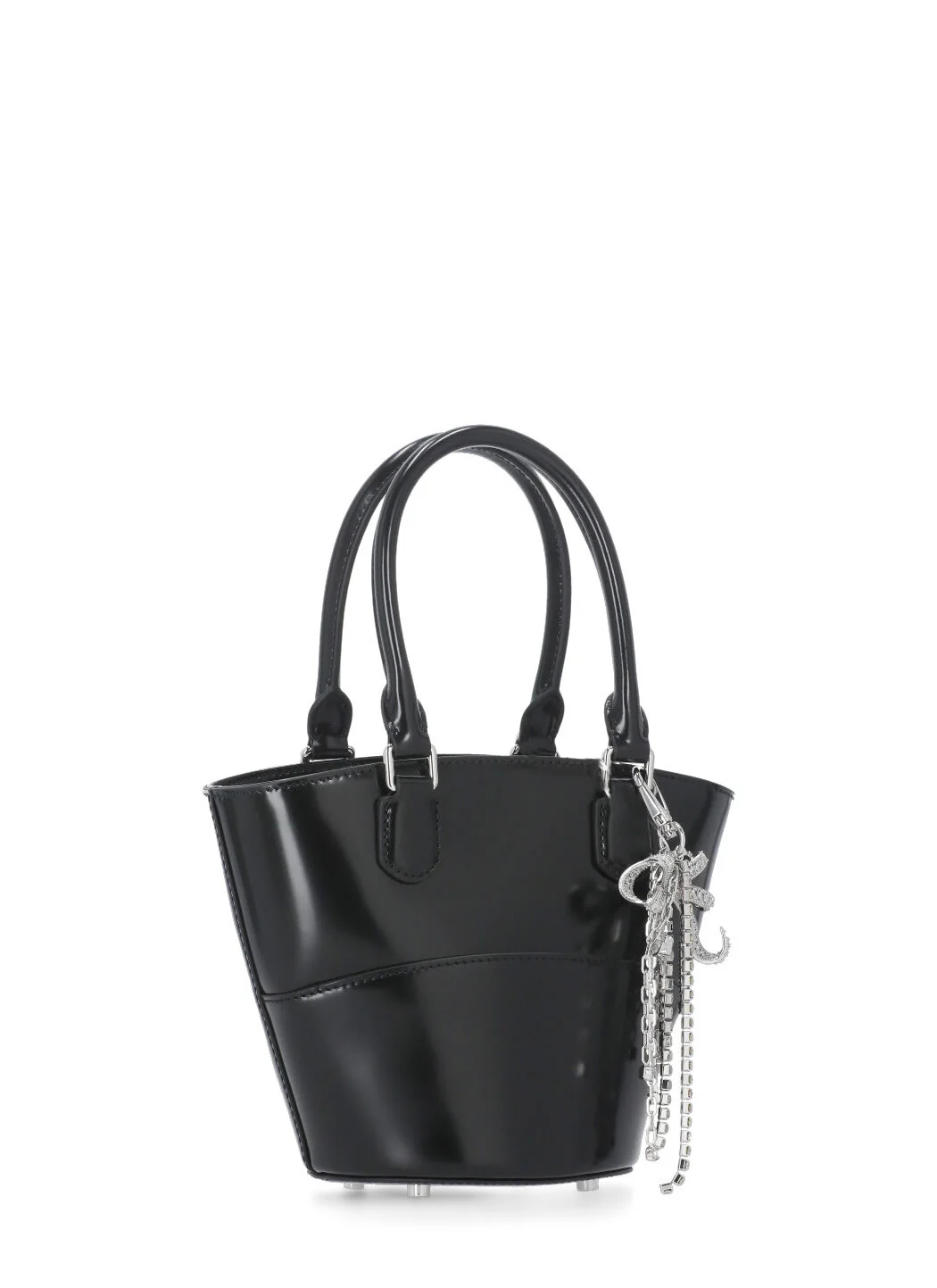Self-Portrait Leather Shopping Bag - Black - Image 3