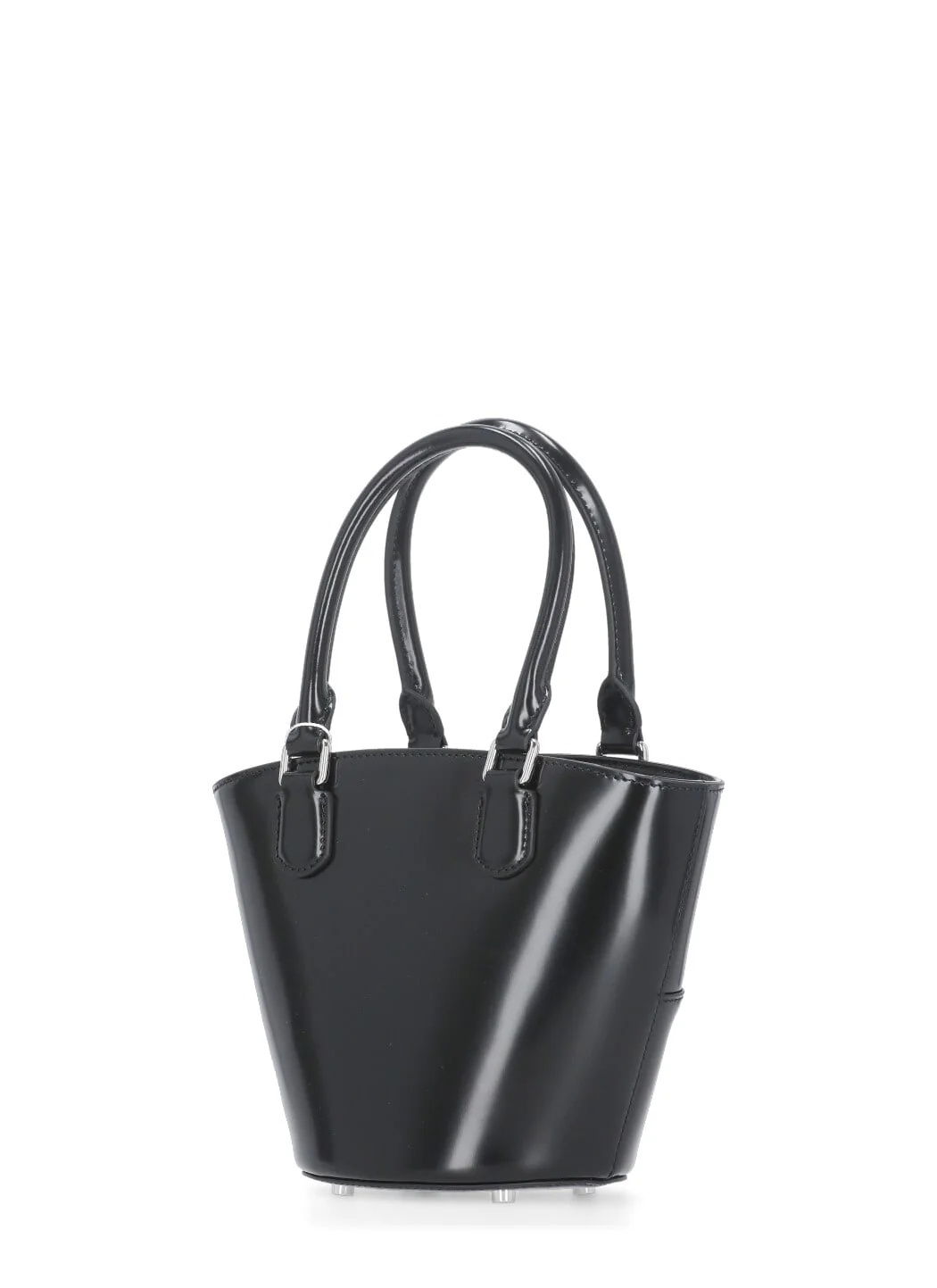 Self-Portrait Leather Shopping Bag - Black - Image 4