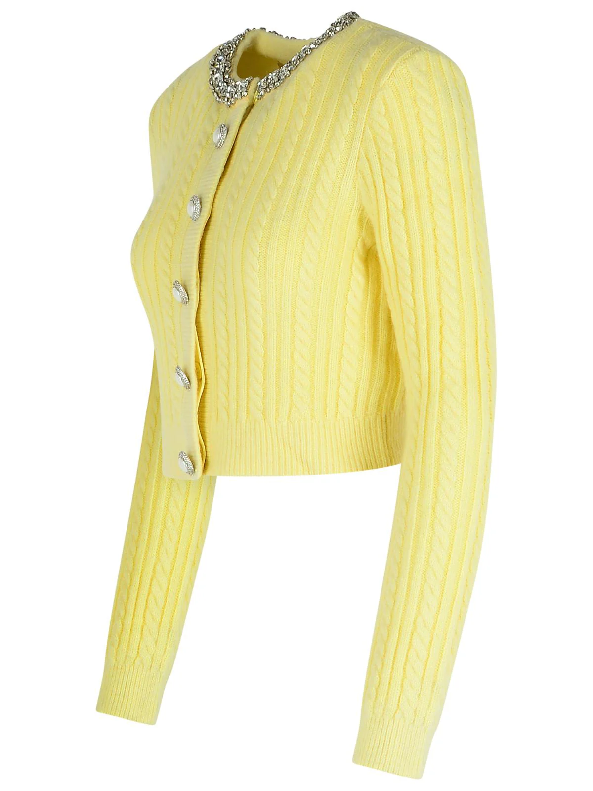 Self-Portrait Alpaca Blend Cardigan - Yellow - Image 2